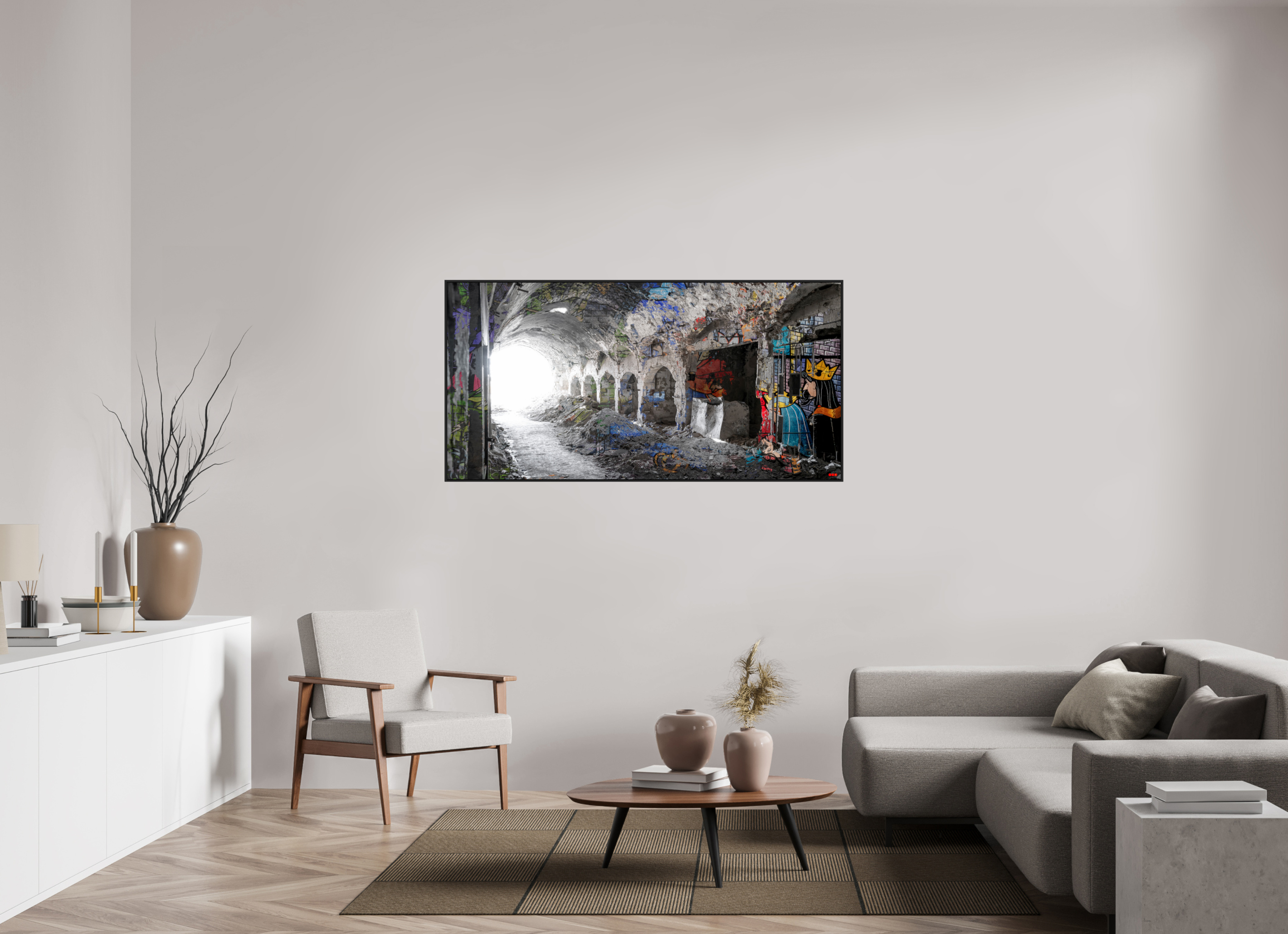 160 x 80 cm, Schattenfugen-Rahmen schwarz & 2mm Acrylglas FA SCSI Maysa V