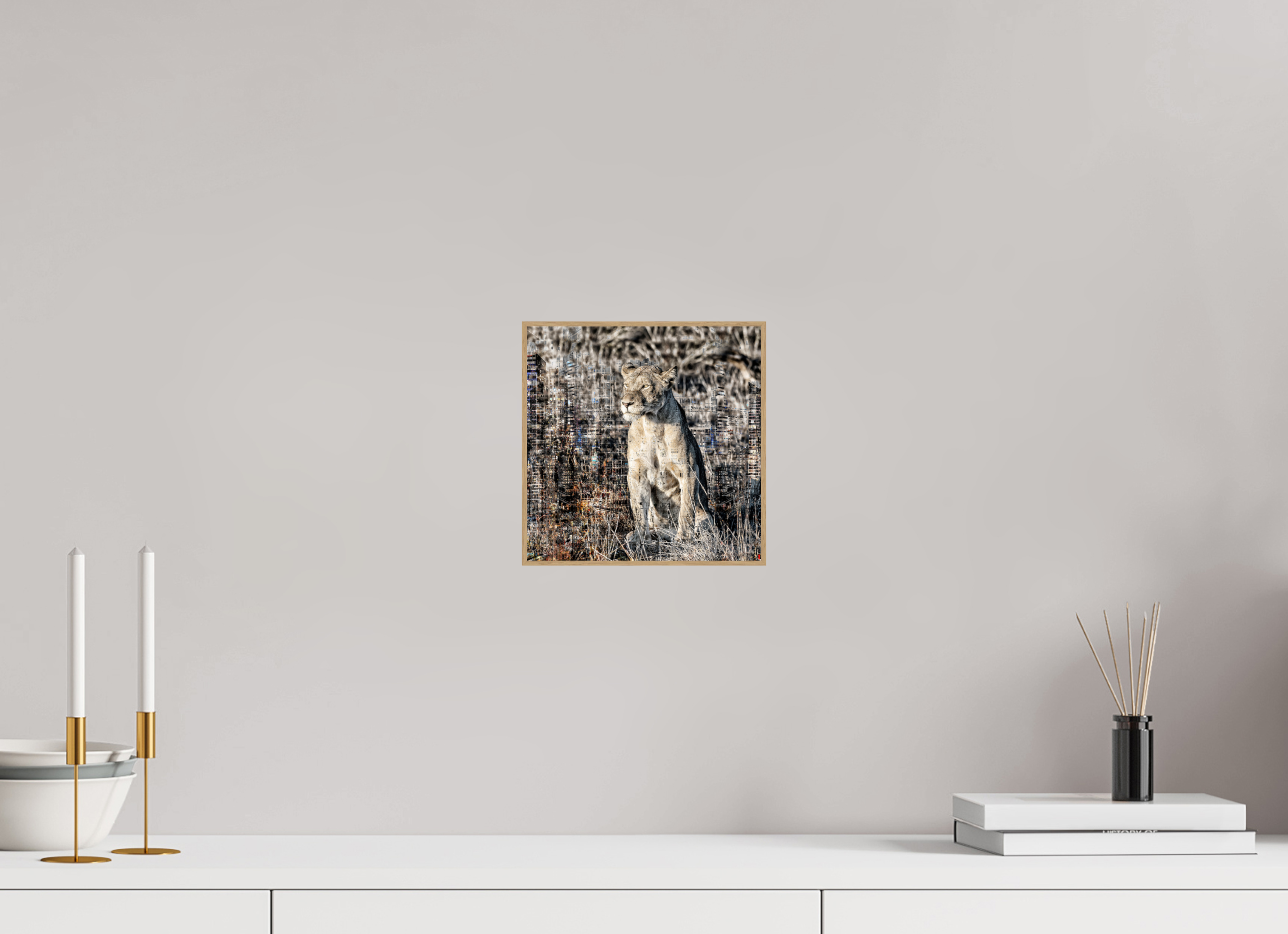 20 x 20 cm, Foto in ArtBox aus Massivholz Eiche natur RED³ WC Adwoa II