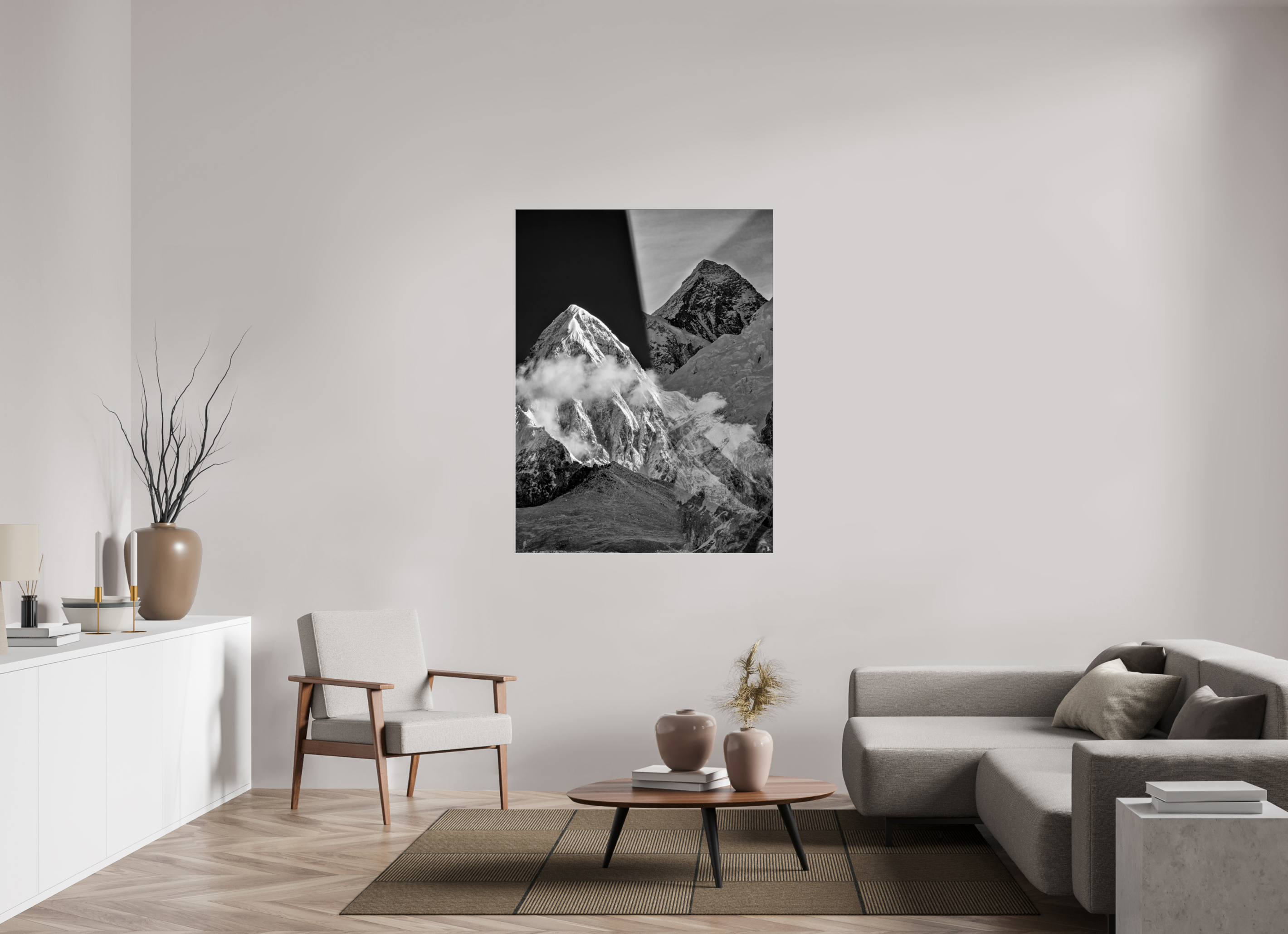 105 x 140 cm, Slimline Einfassung schwarz unter 2mm Acrylglas FA PH Sampa III