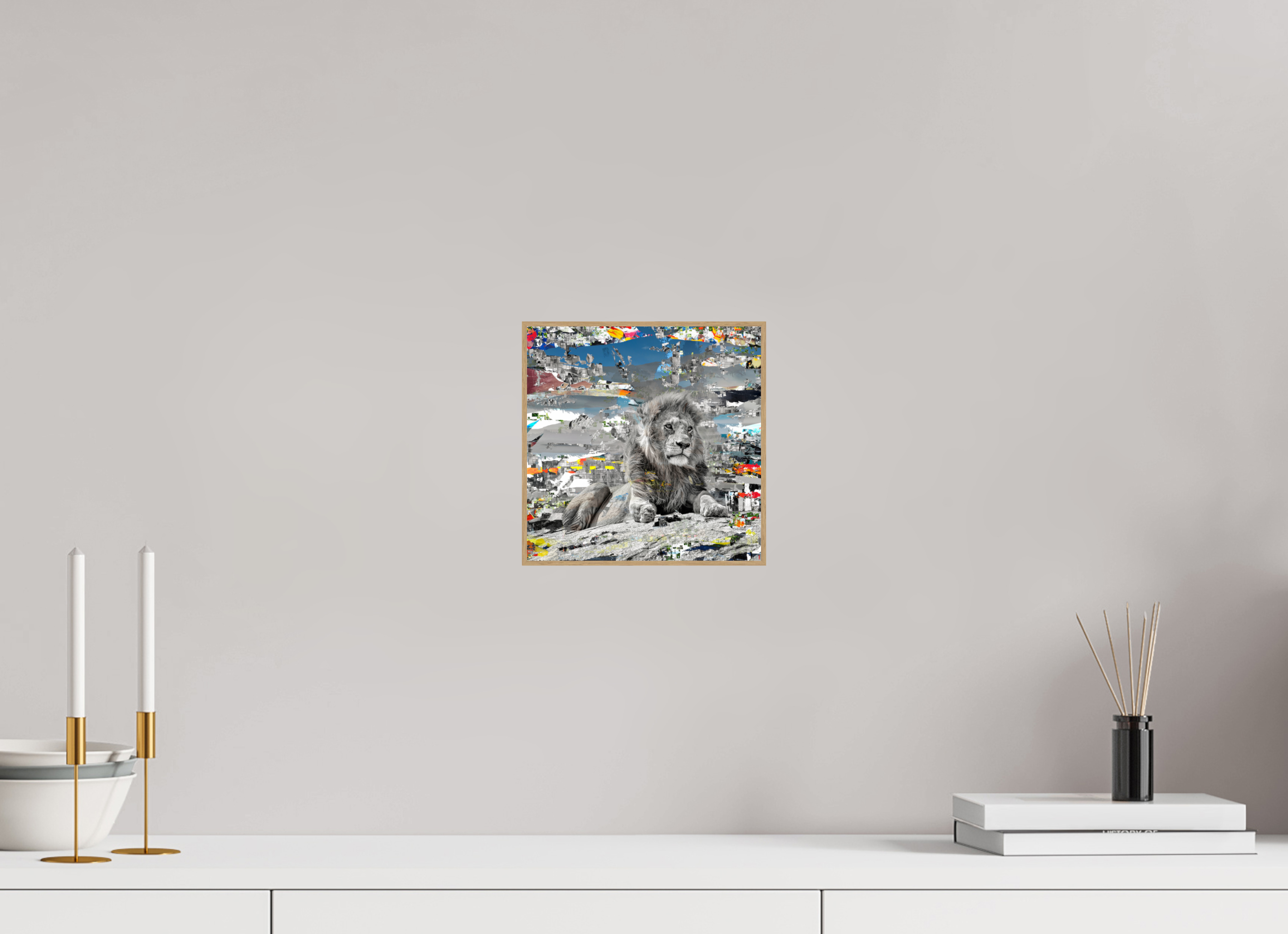 20 x 20 cm, Foto in ArtBox aus Massivholz Eiche natur RED³ WC Jabari II