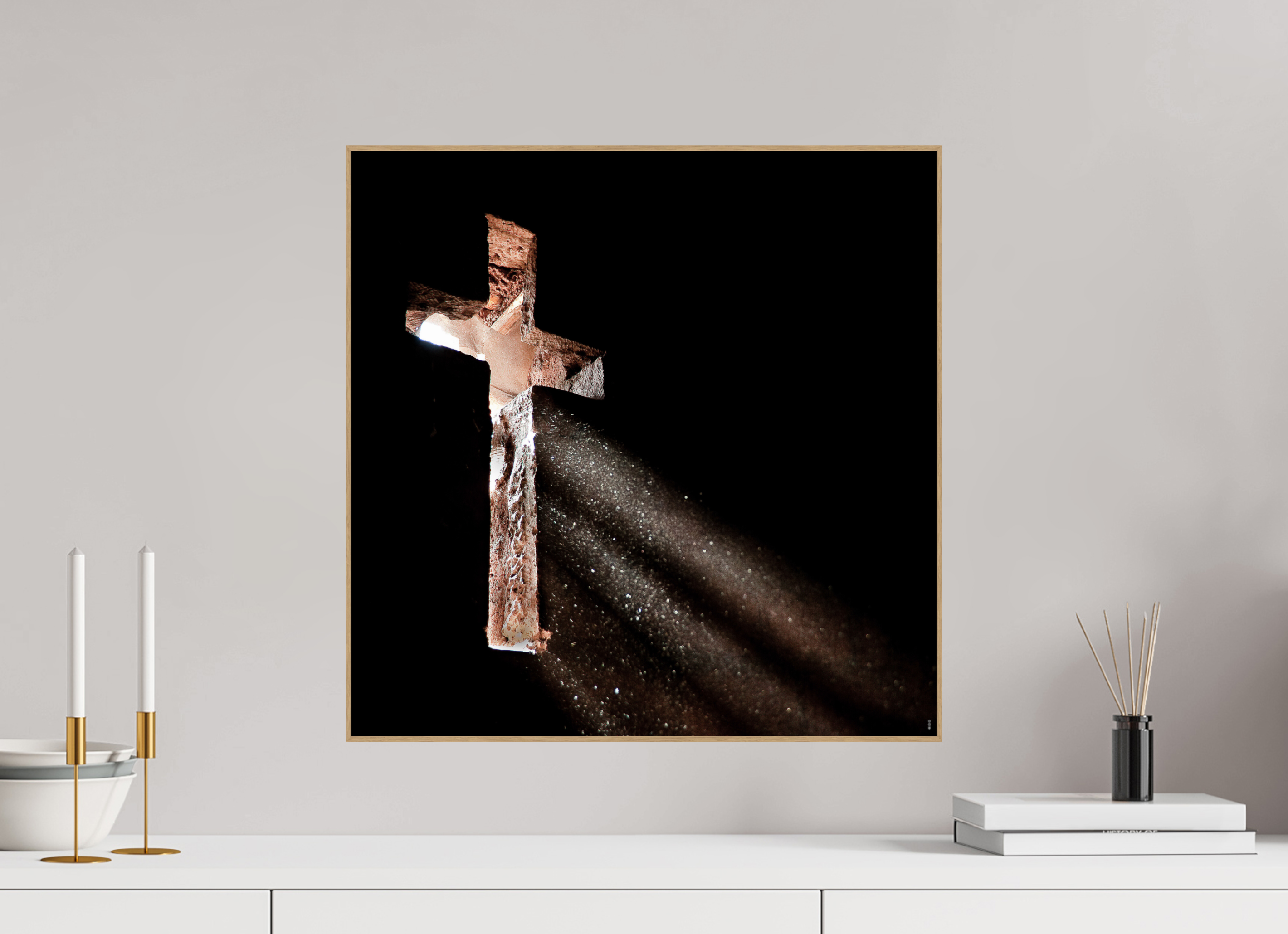 50 x 50 cm, Foto in ArtBox aus Massivholz Eiche natur RED³ PH Moyale II