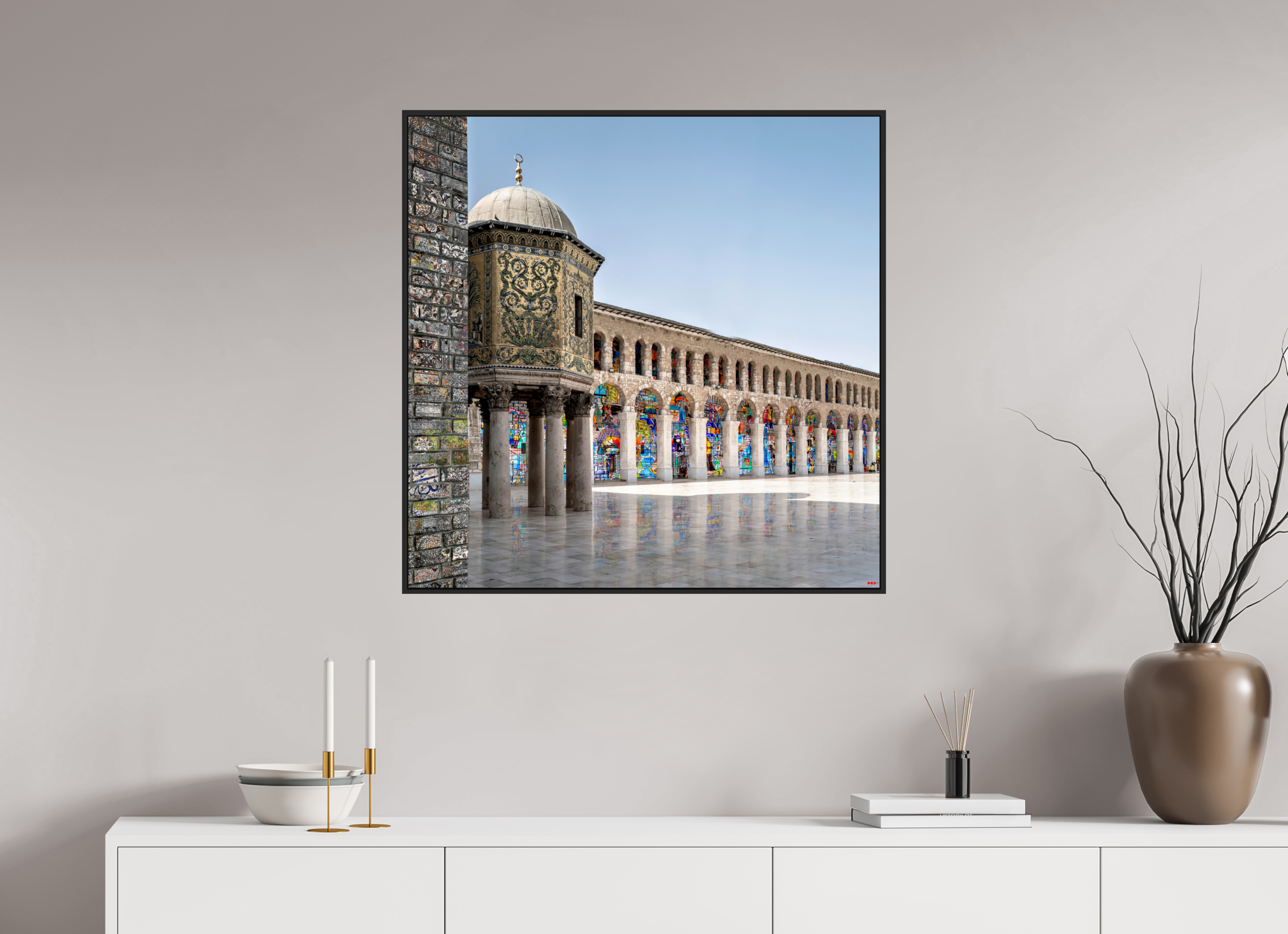 80 x 80 cm, Schattenfugen-Rahmen schwarz & 2mm Acrylglas FA SCSI Mazin II