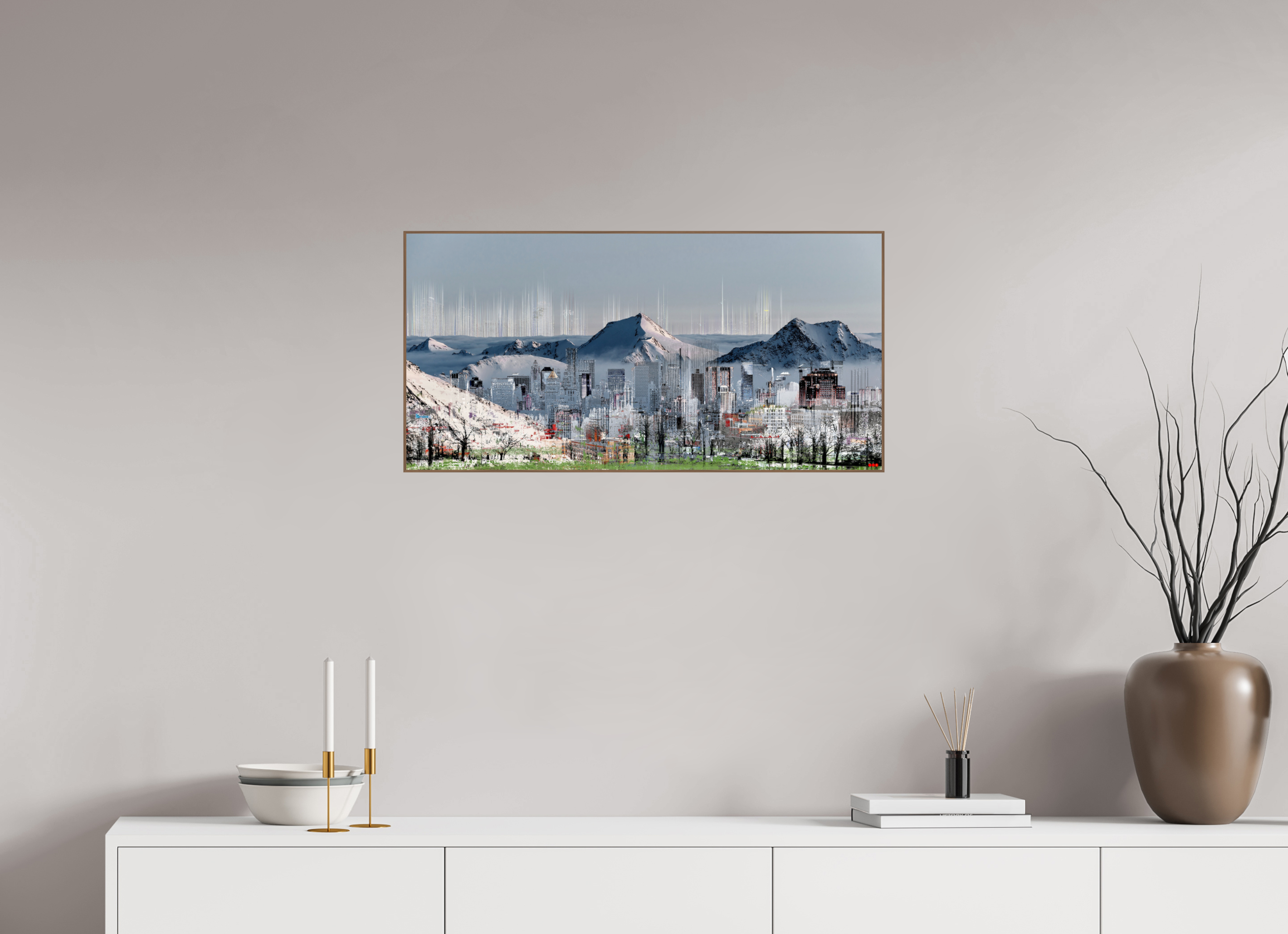 80,5 x 40 cm, Foto in ArtBox aus Massivholz Nussbaum RED³ HP Mafuane V