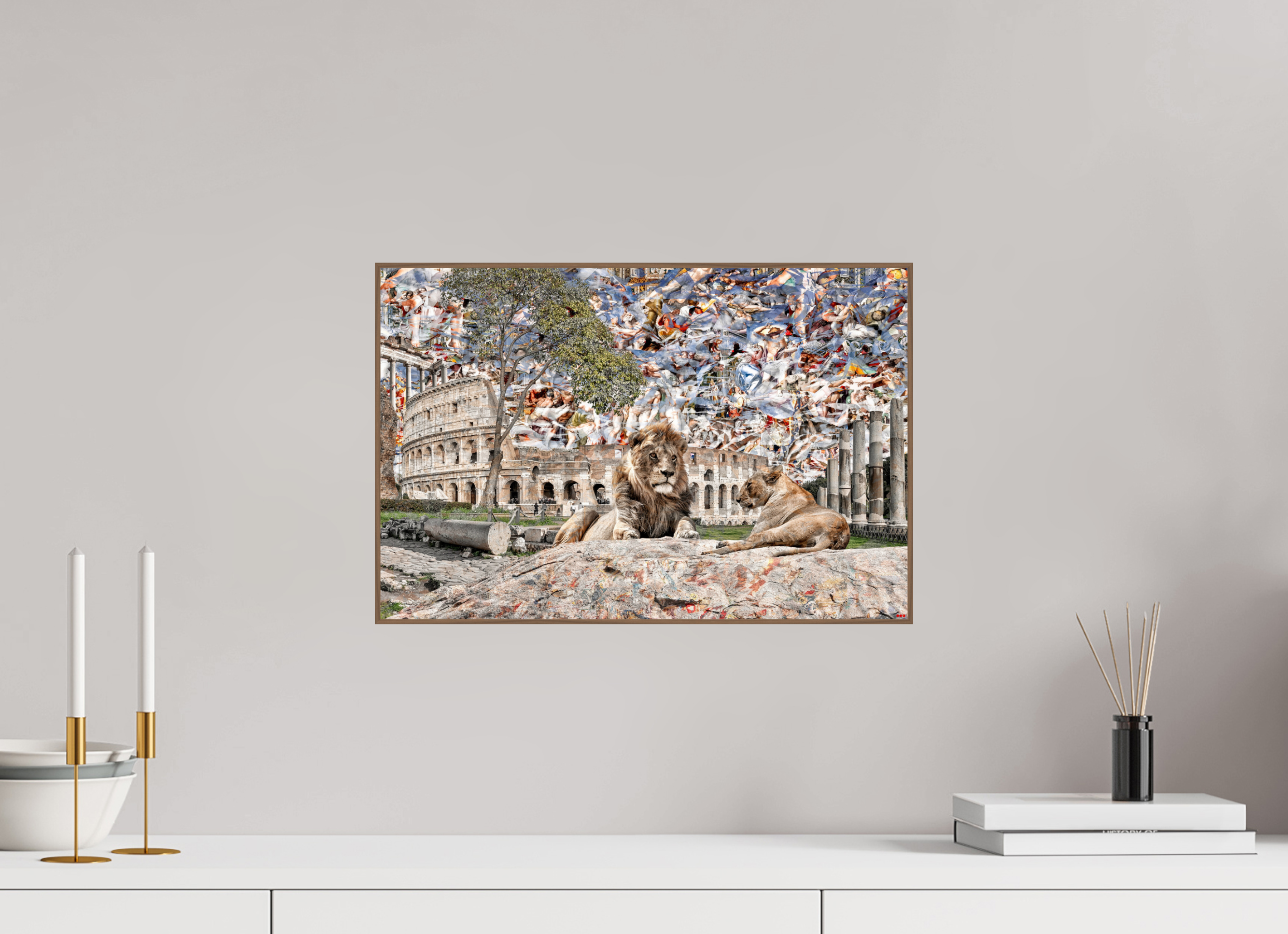 45 x 30 cm, Foto in ArtBox aus Massivholz Nussbaum RED³ WC Adjesa I