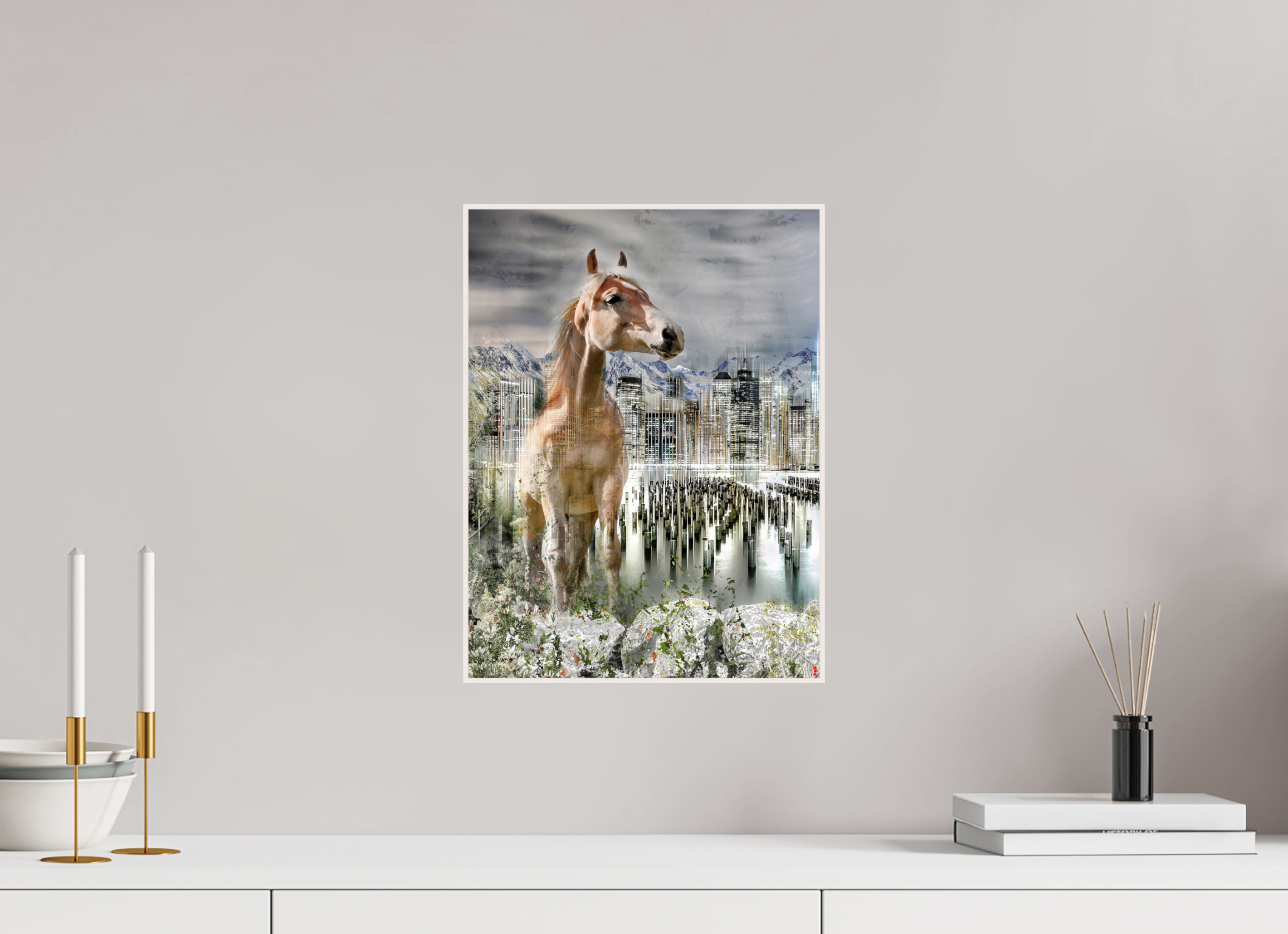 30 x 40 cm, Foto in ArtBox aus Massivholz Ahorn weiß RED³ HP Amazia III