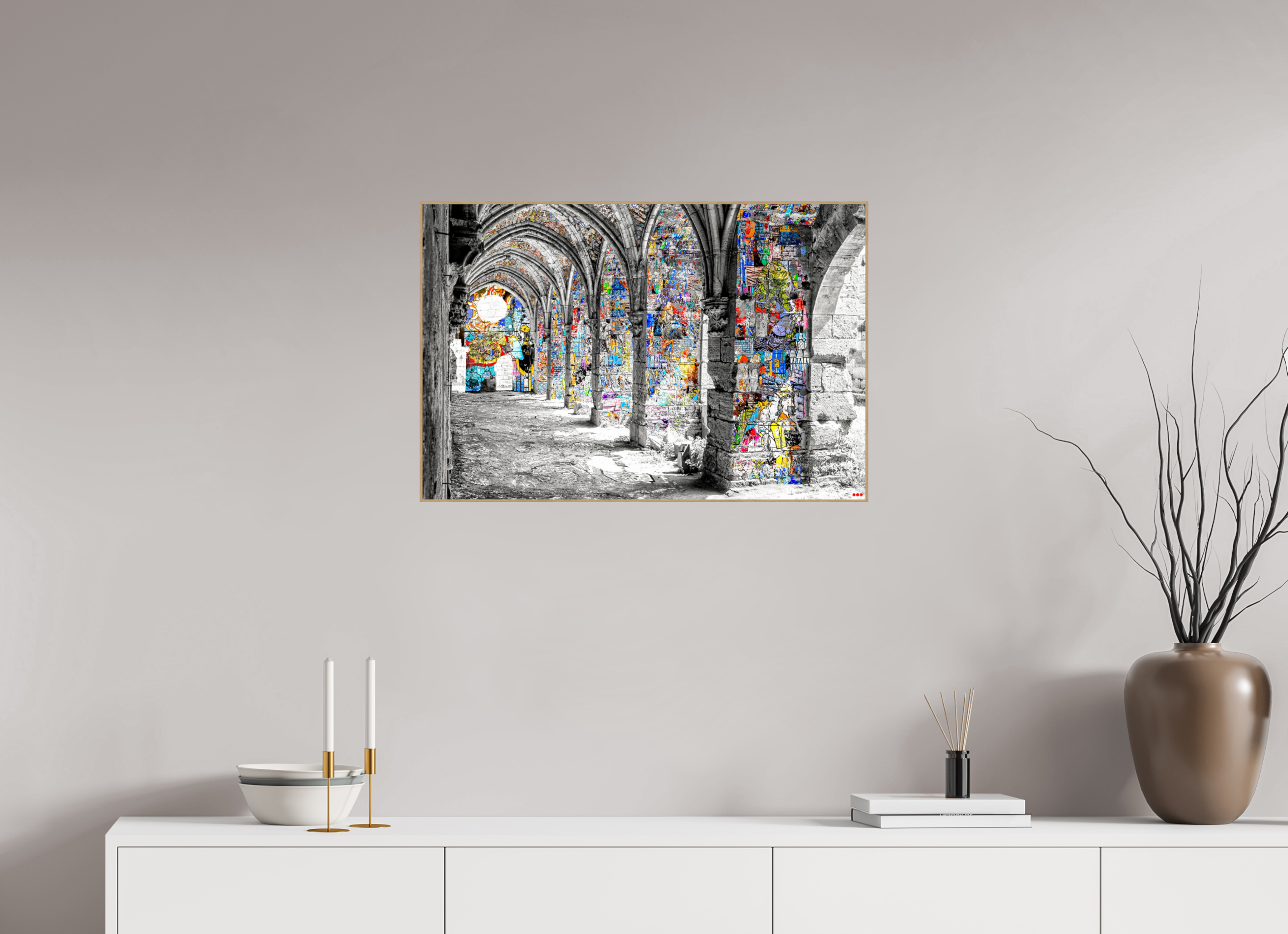 75 x 50 cm, Foto in ArtBox aus Massivholz Eiche natur RED³ SCSI Malik I