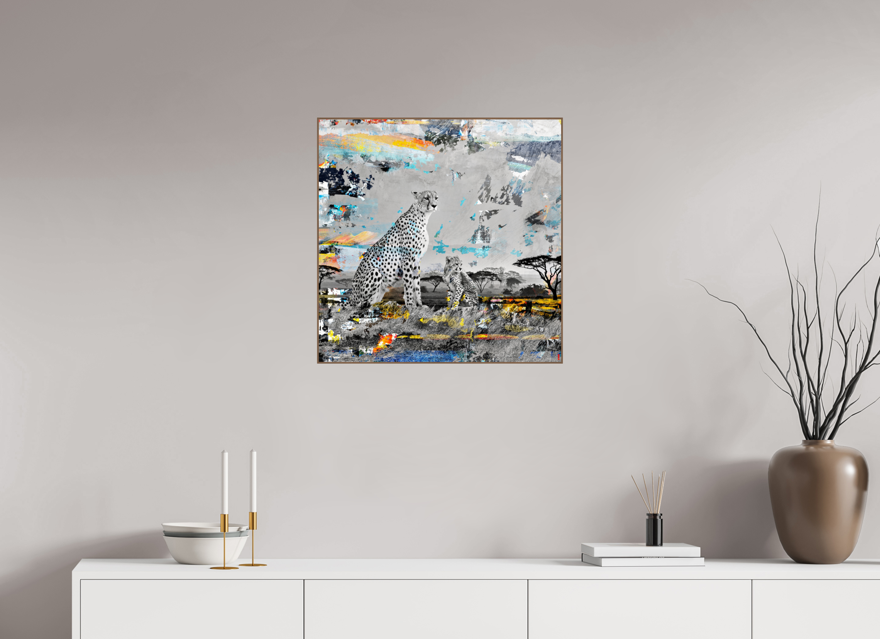 60 x 60 cm, Foto in ArtBox aus Massivholz Nussbaum RED³ WC Ladebayo II