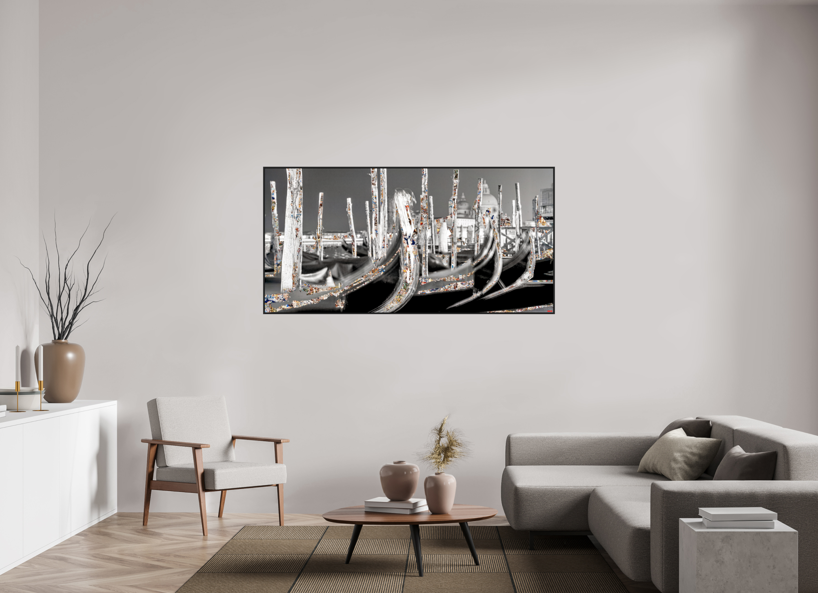 180 x 90 cm, Schattenfugen-Rahmen schwarz & 2mm Acrylglas FA HP Alina V