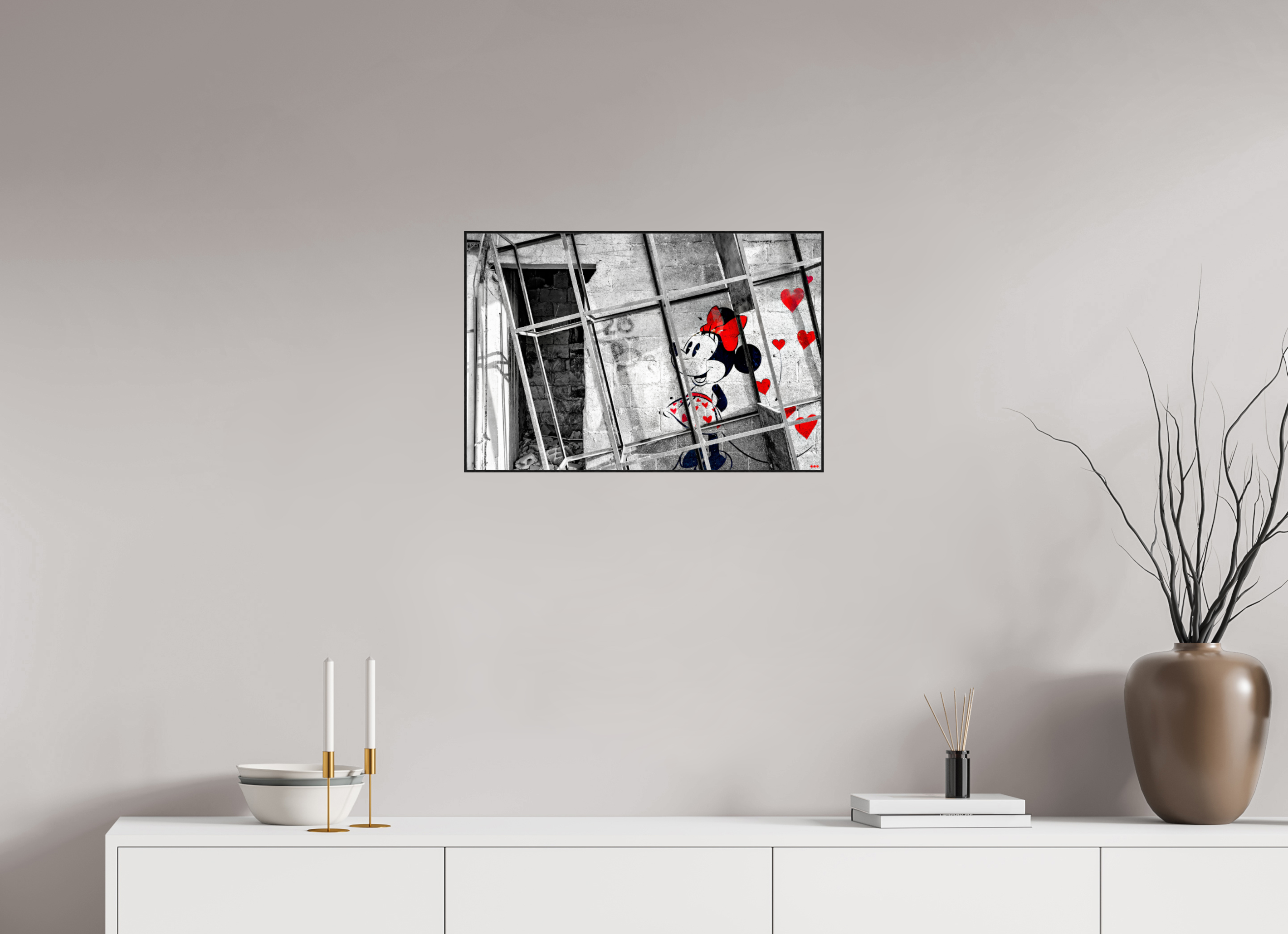 60 x 40 cm, Foto in ArtBox aus Massivholz Eiche schwarz RED³ SCSI Madiar I