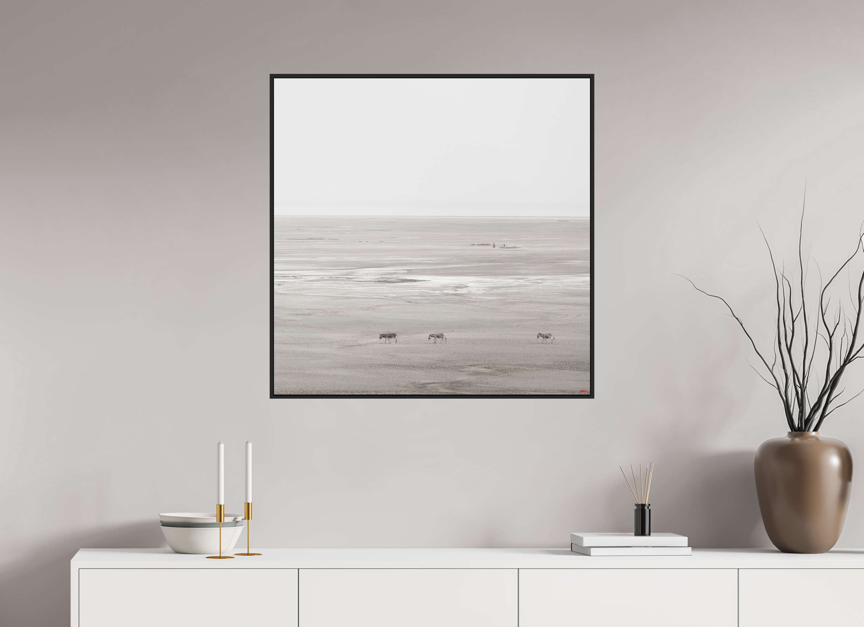 80 x 80 cm, Schattenfugen-Rahmen schwarz & 2mm Acrylglas FA PH Danai II