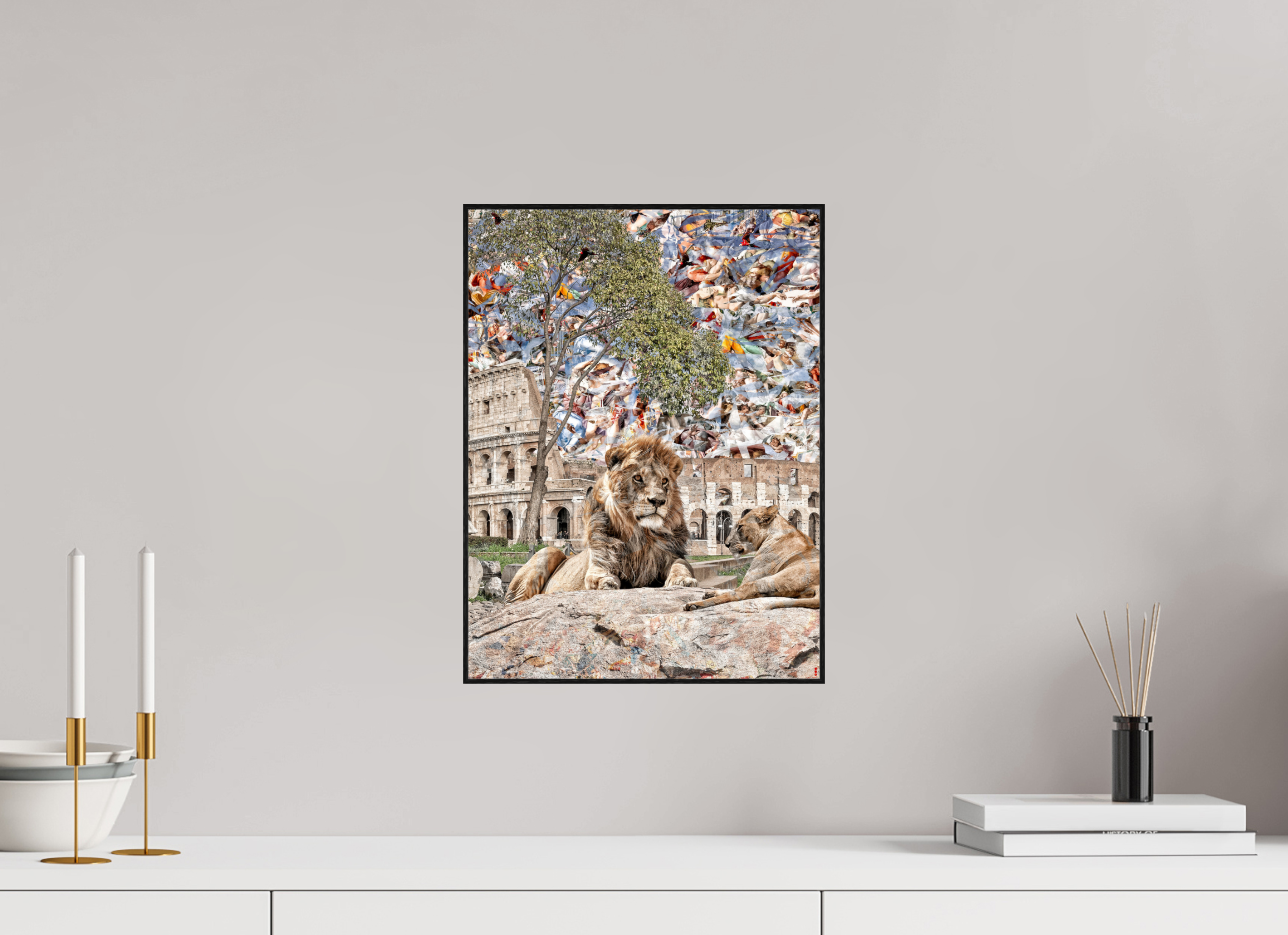 30 x 40 cm, Foto in ArtBox aus Massivholz Eiche schwarz RED³ WC Adjesa III