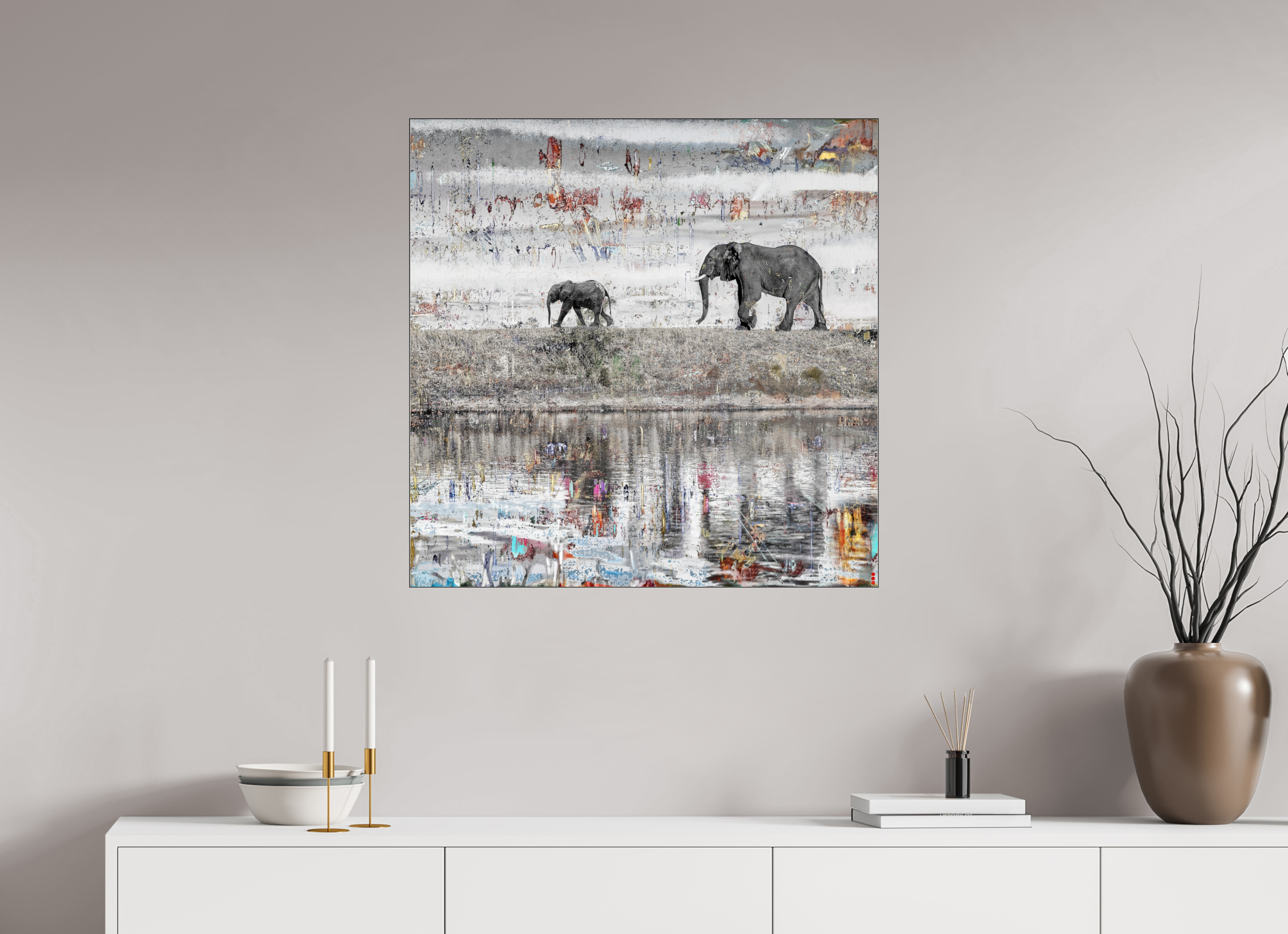 80 x 80 cm, Slimline Einfassung schwarz unter 2mm Acrylglas FA WC Akuji II