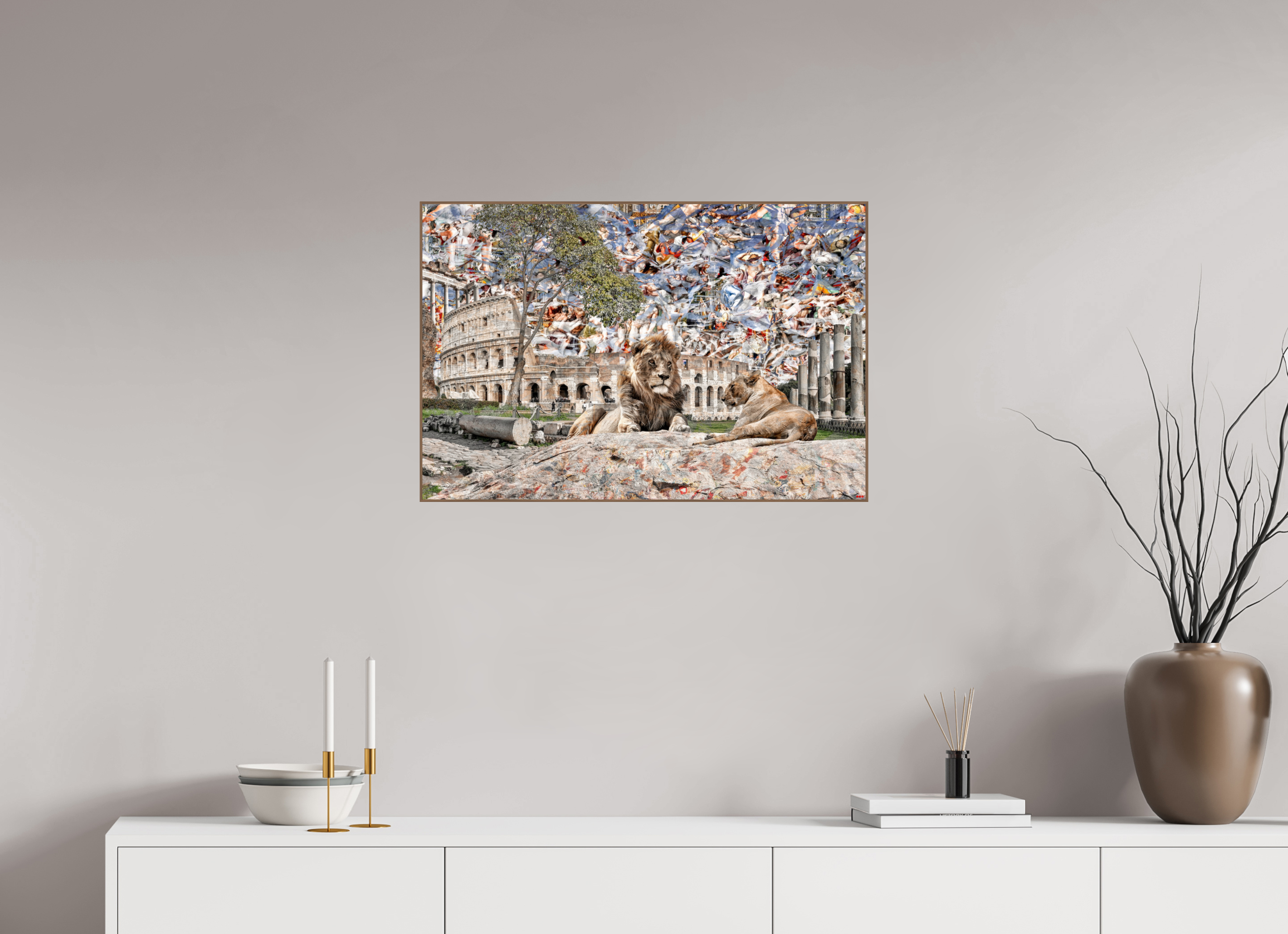 75 x 50 cm, Foto in ArtBox aus Massivholz Nussbaum RED³ WC Adjesa I