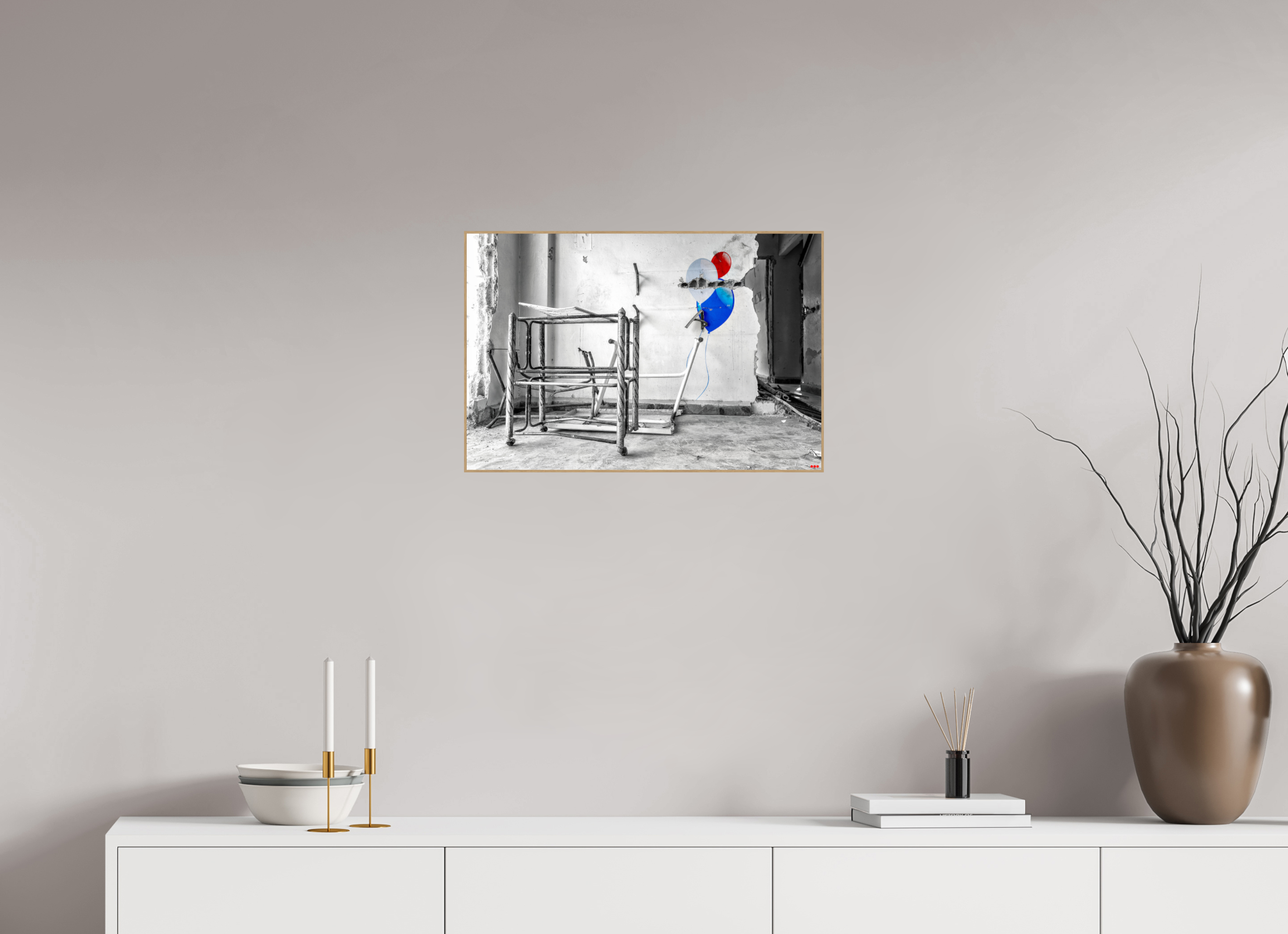 60 x 40 cm, Foto in ArtBox aus Massivholz Eiche natur RED³ SCSI Mursal I