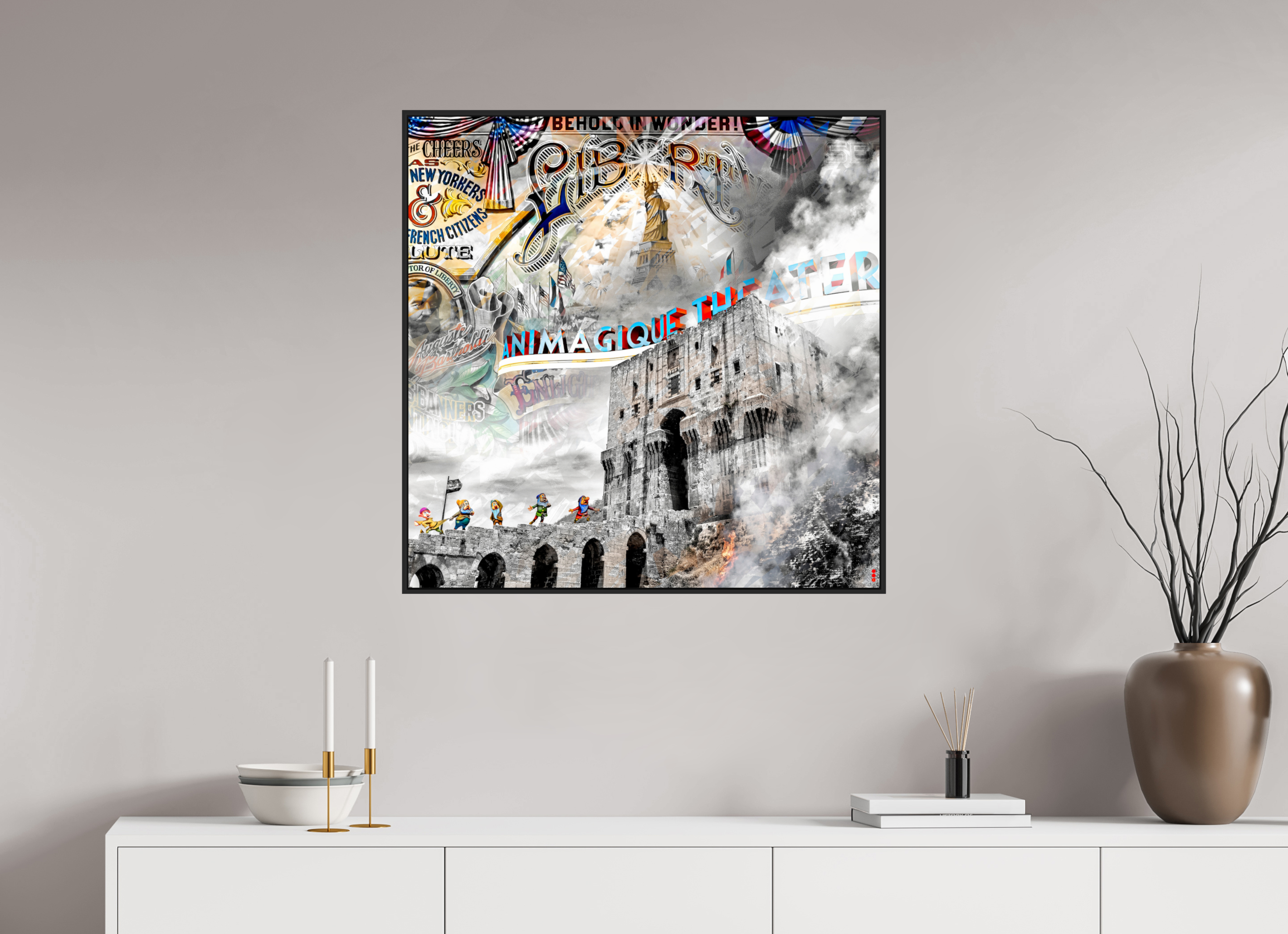 80 x 80 cm, Schattenfugen-Rahmen schwarz & 2mm Acrylglas FA SCSI Mumtaz II