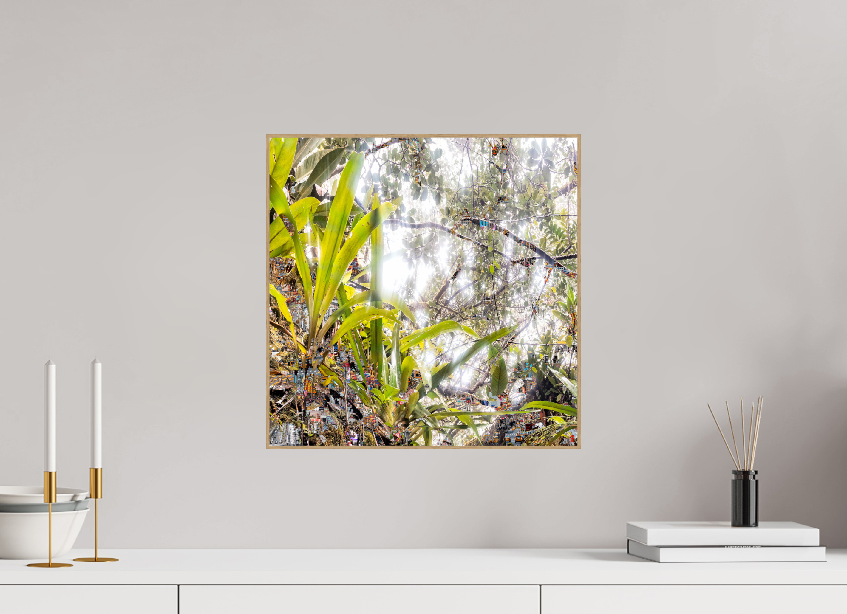 40 x 40 cm, Foto in ArtBox aus Massivholz Eiche natur RED³ HP Amara II