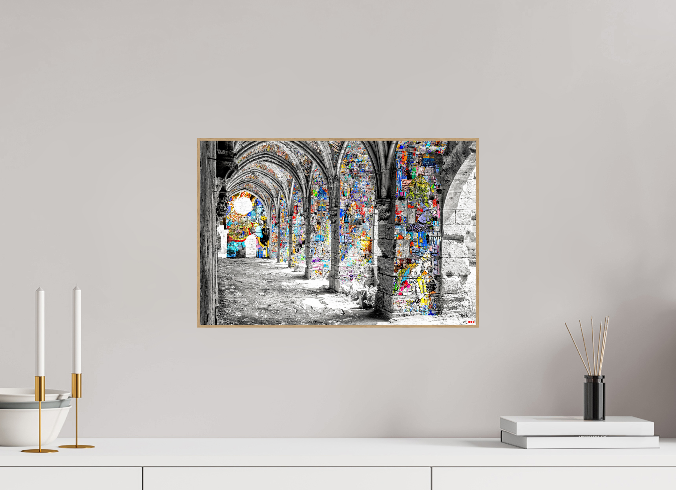 45 x 30 cm, Foto in ArtBox aus Massivholz Eiche natur RED³ SCSI Malik I