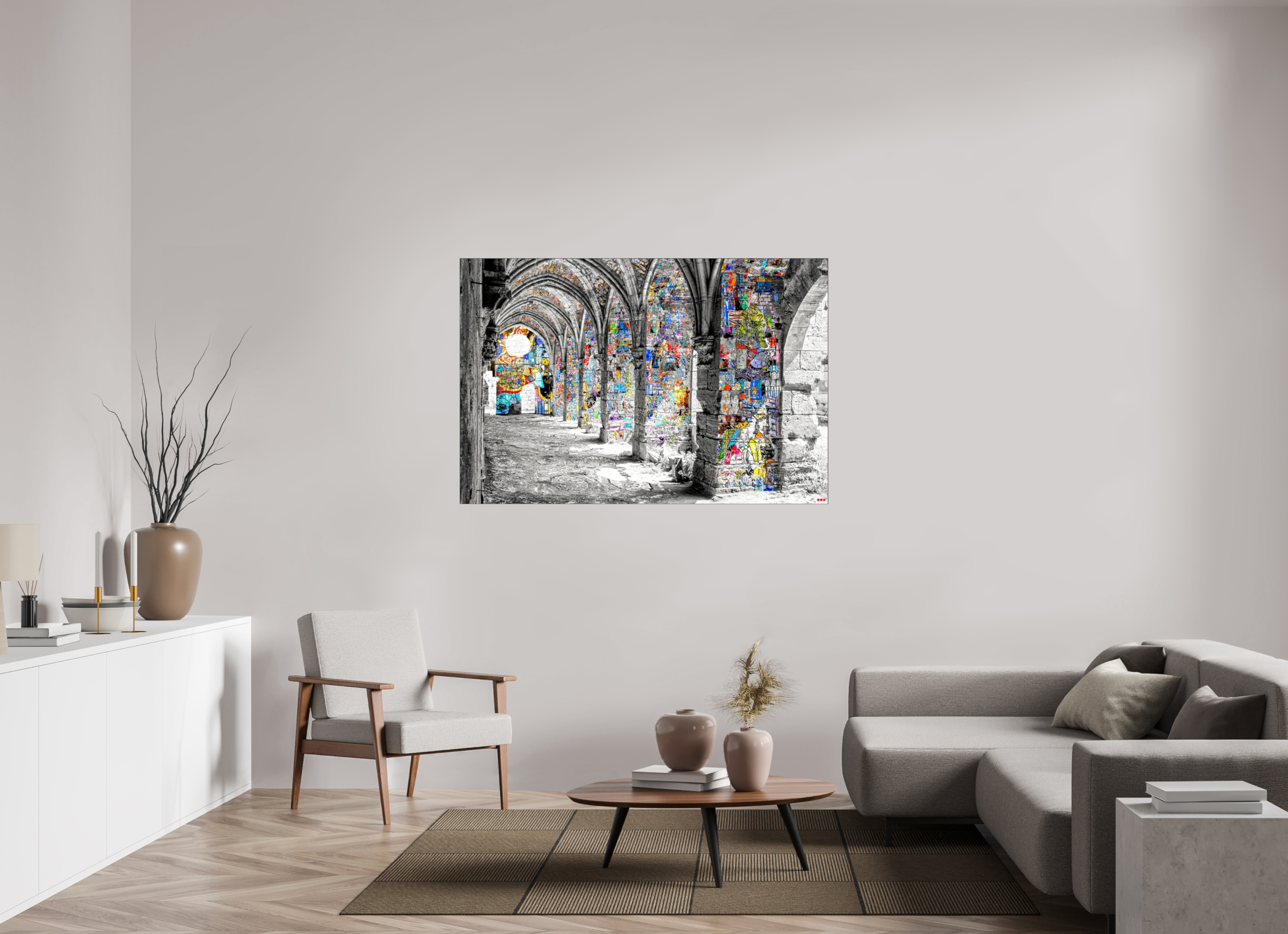 150 x 100 cm, Slimline Einfassung schwarz unter 2mm Acrylglas FA SCSI Malik I