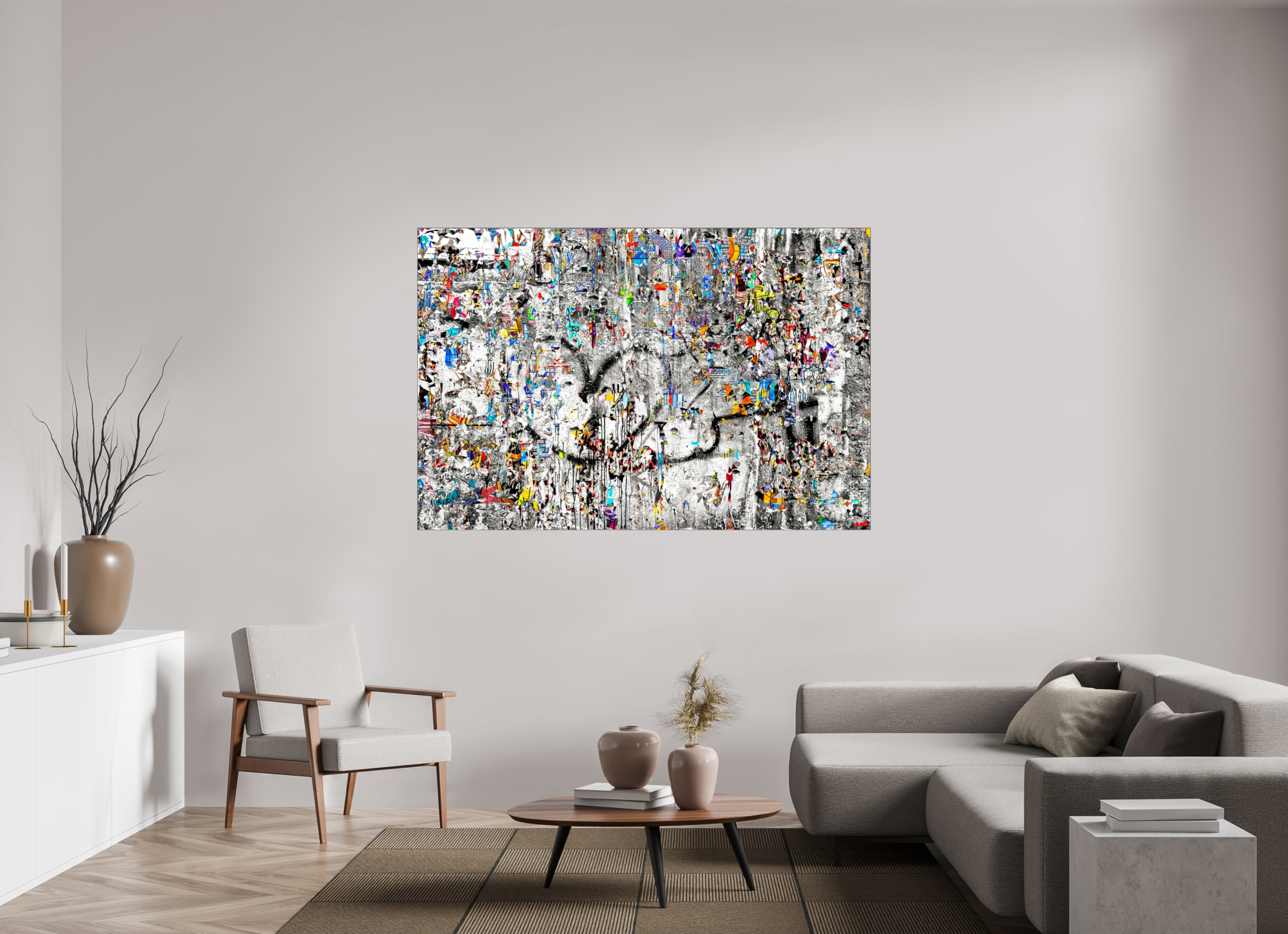 180 x 120 cm, Slimline Einfassung schwarz unter 2mm Acrylglas FA SCSI Mu&