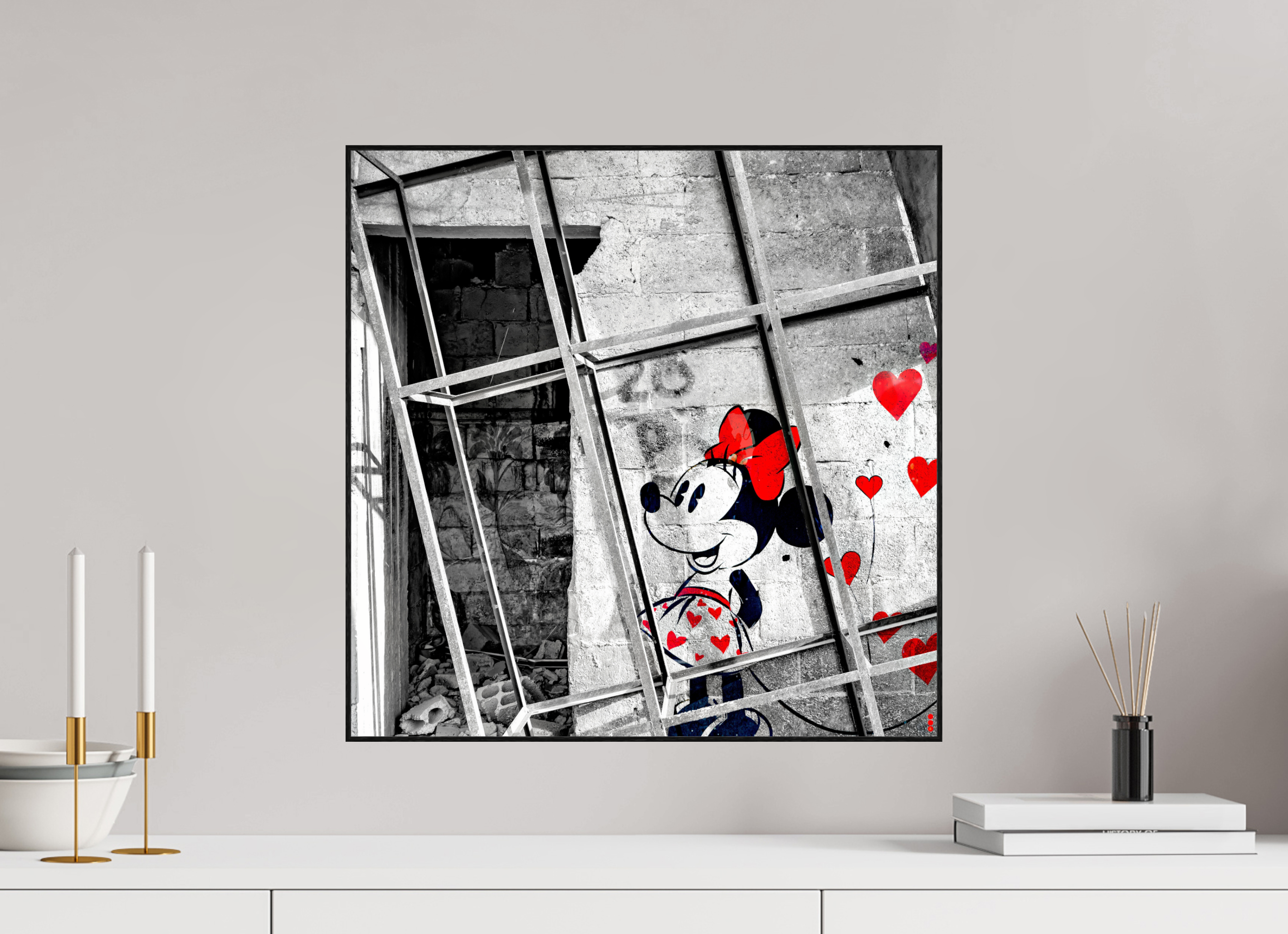 50 x 50 cm, Foto in ArtBox aus Massivholz Eiche schwarz RED³ SCSI Madiar II