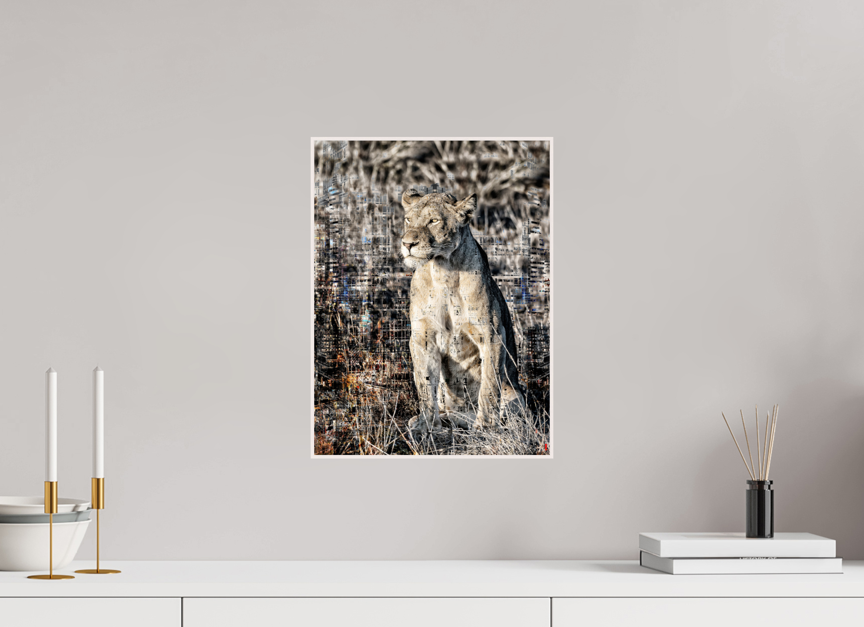 30 x 40 cm, Foto in ArtBox aus Massivholz Ahorn weiß RED³ WC Adwoa III