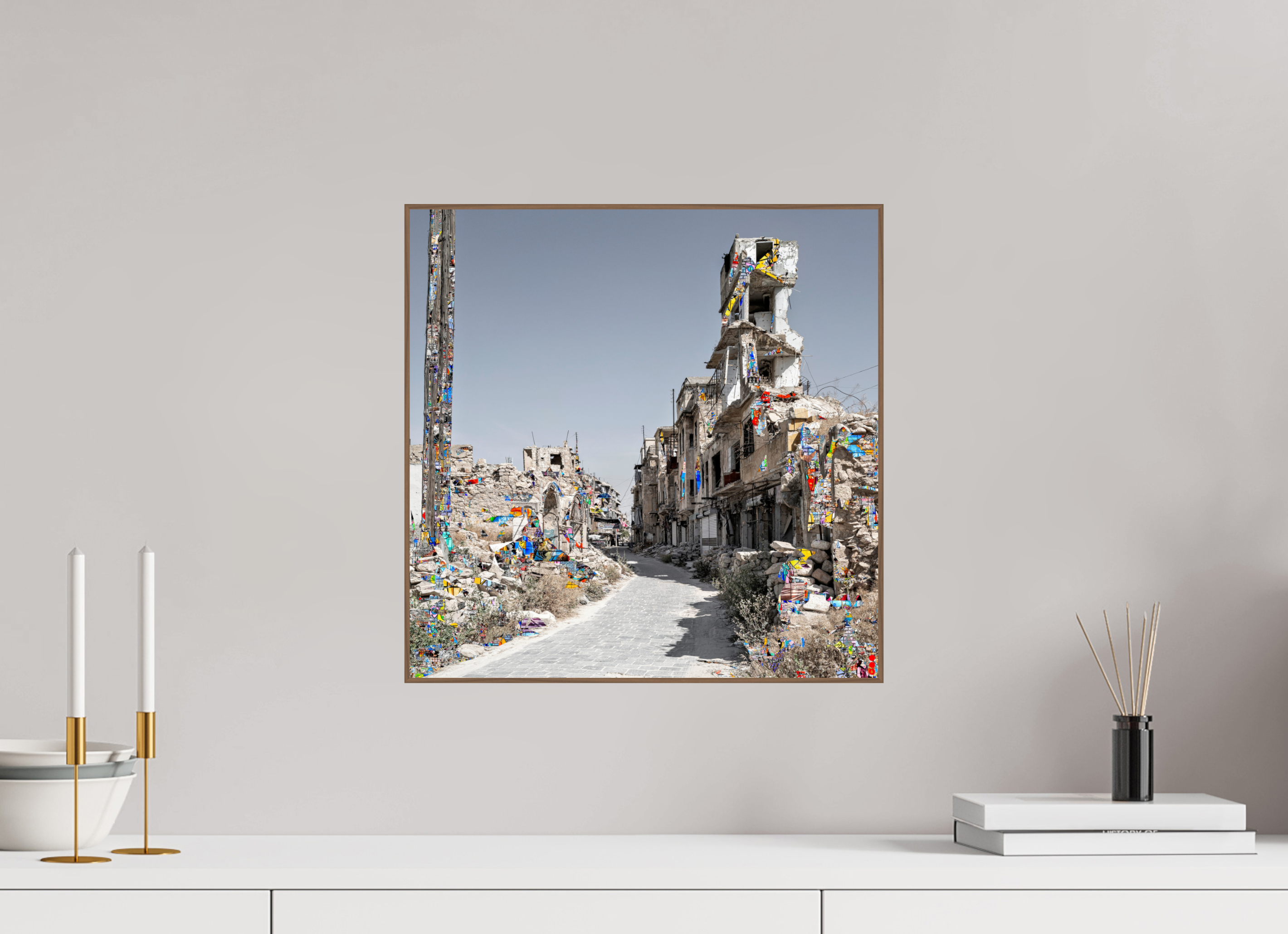 40 x 40 cm, Foto in ArtBox aus Massivholz Nussbaum RED³ SCSI Madiha II