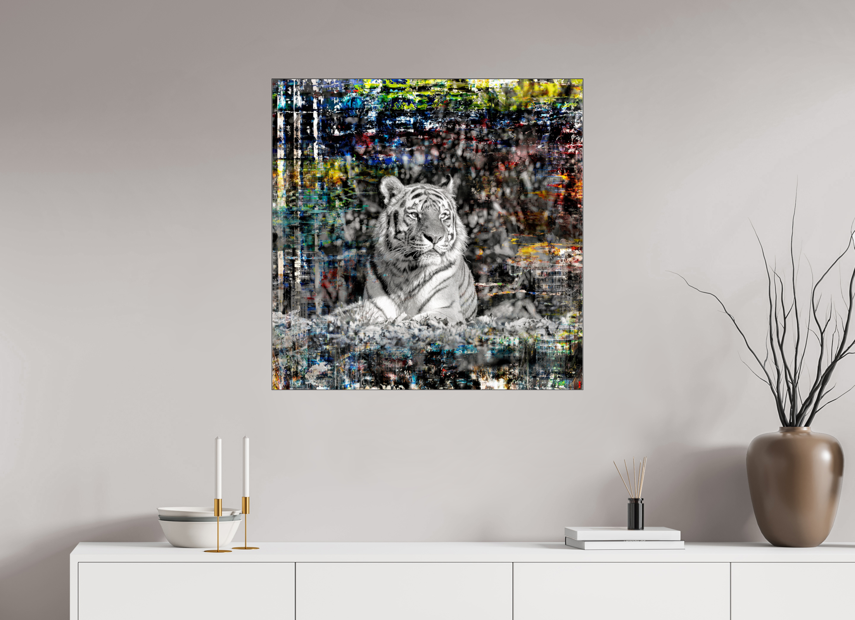 80 x 80 cm, Slimline Einfassung schwarz unter 2mm Acrylglas FA WC Lubaya II