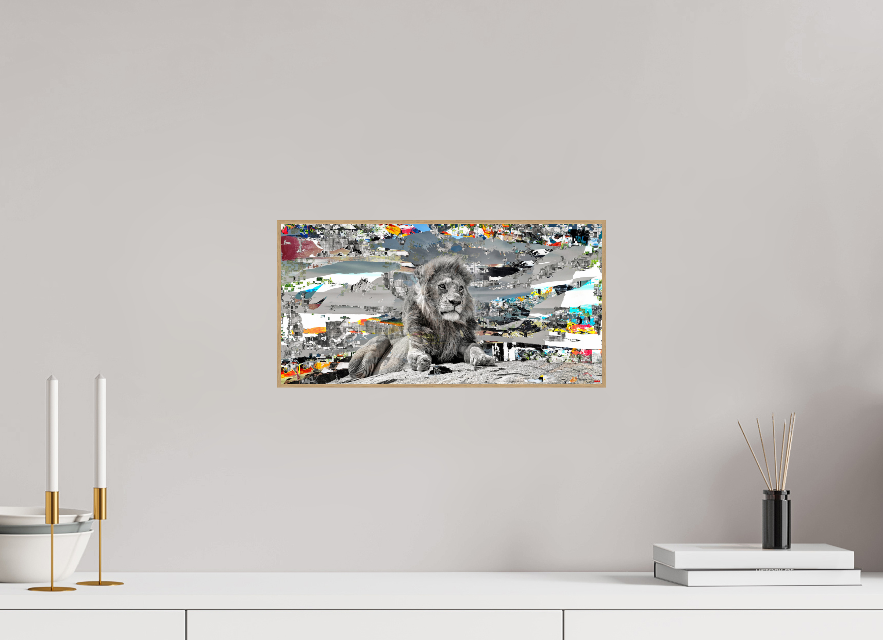 40 x 20 cm, Foto in ArtBox aus Massivholz Eiche natur RED³ WC Jabari V