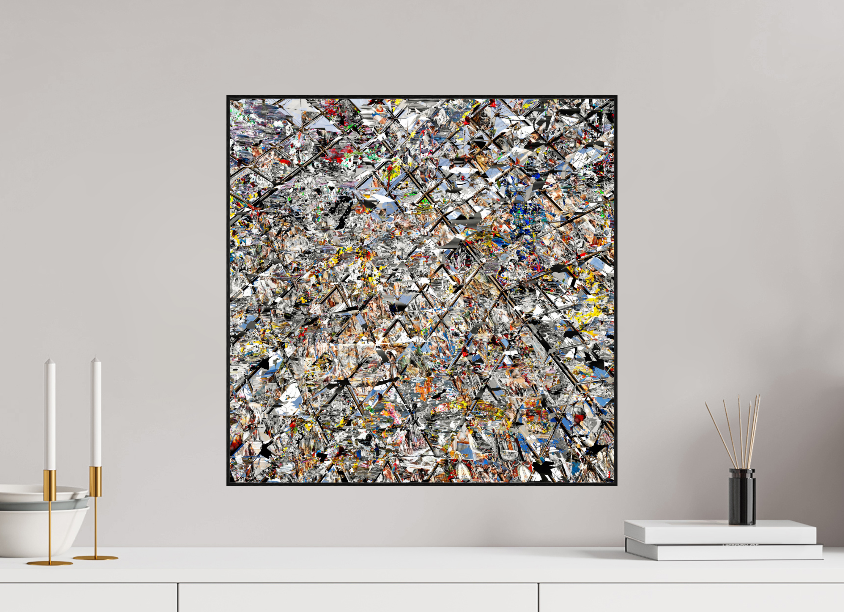 50 x 50 cm, Foto in ArtBox aus Massivholz Eiche schwarz RED³ HP Lacrimosa II