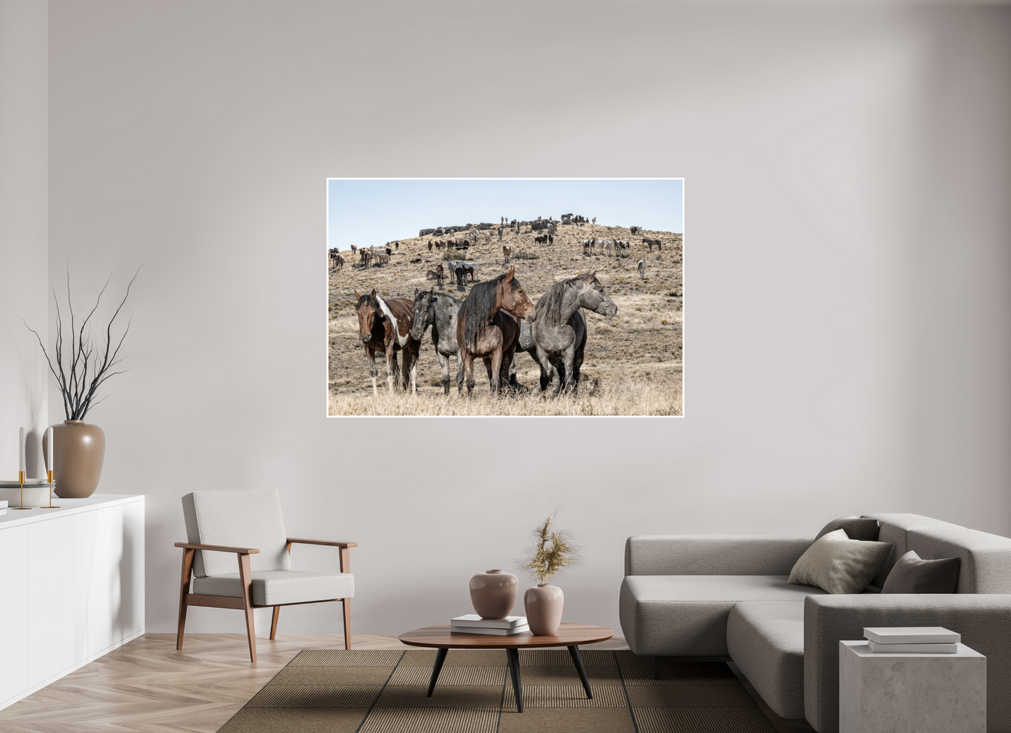 Wild Mustangs Bemossed I