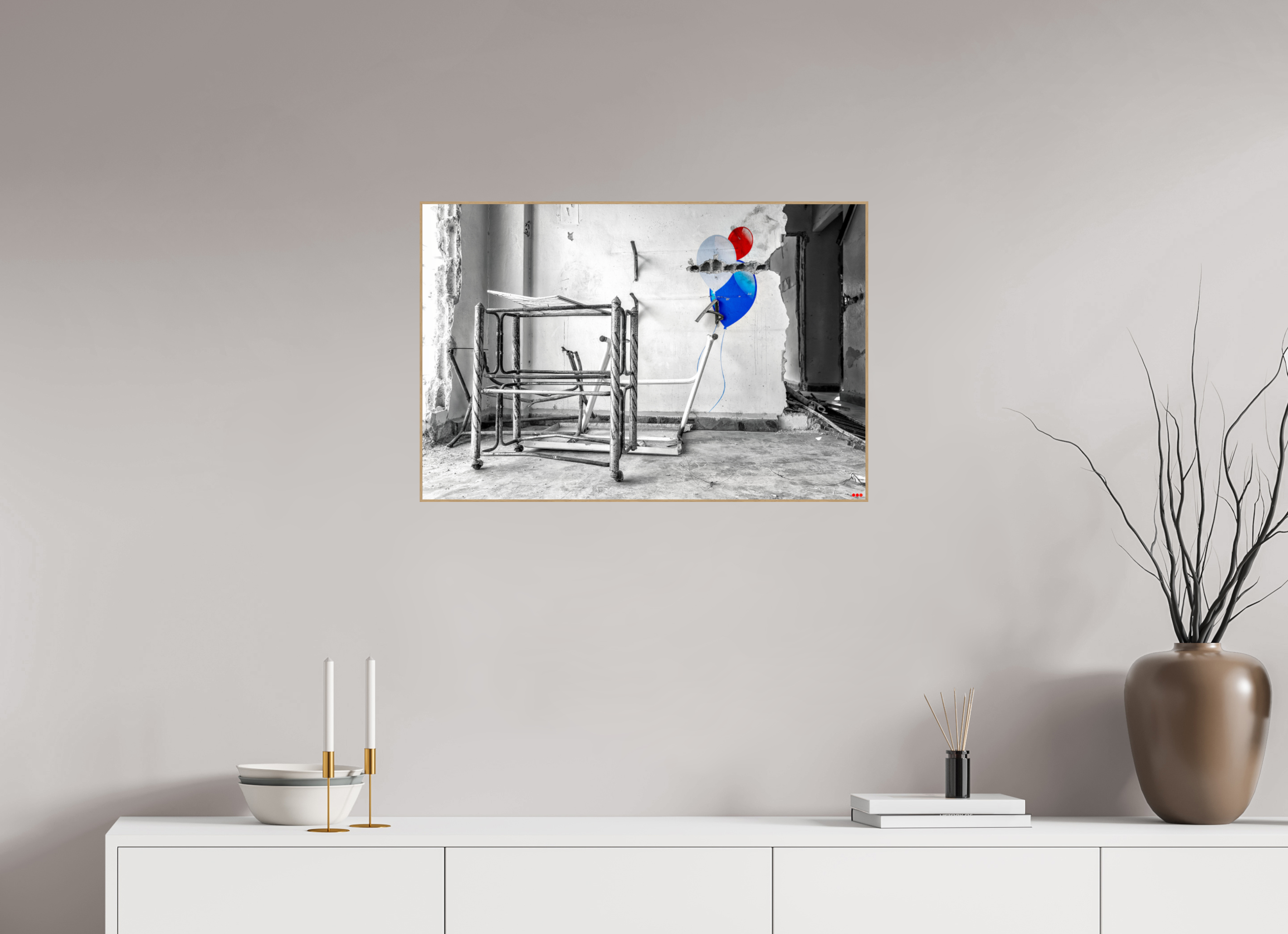 75 x 50 cm, Foto in ArtBox aus Massivholz Eiche natur RED³ SCSI Mursal I