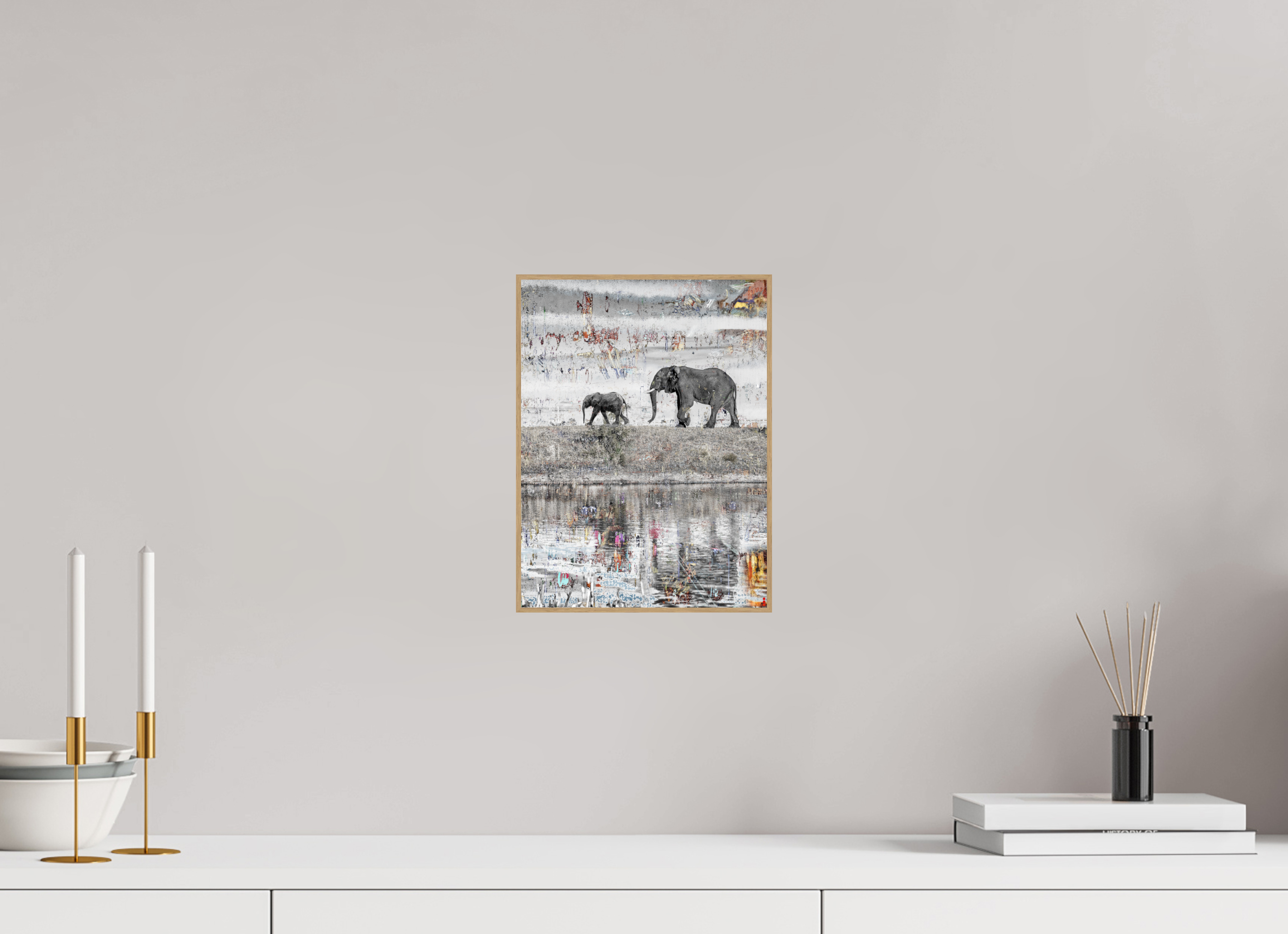 21 x 28 cm, Foto in ArtBox aus Massivholz Eiche natur RED³ WC Akuji III