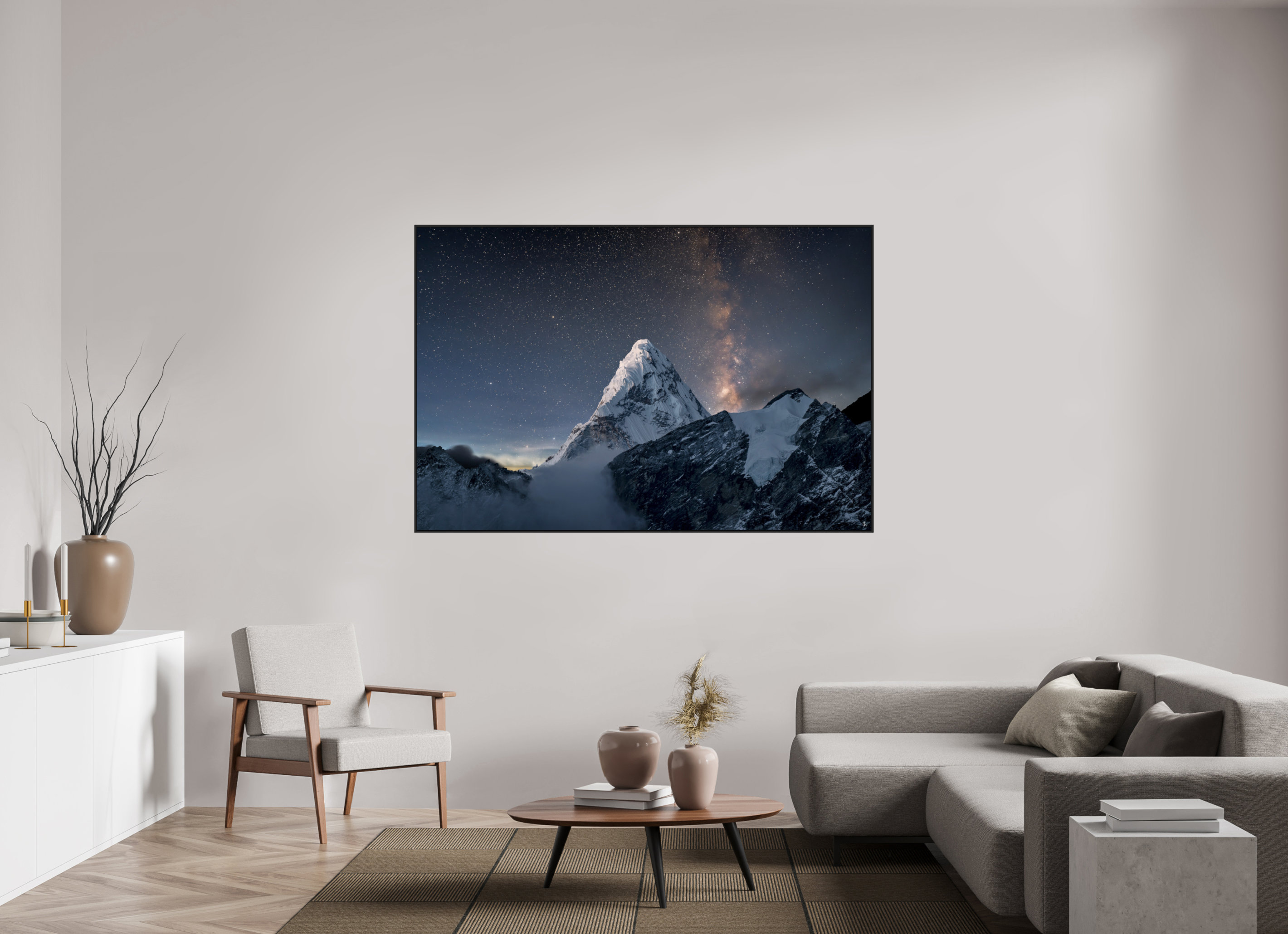 180 x 120 cm, Schattenfugen-Rahmen schwarz & 2mm Acrylglas FA PH Sarva I