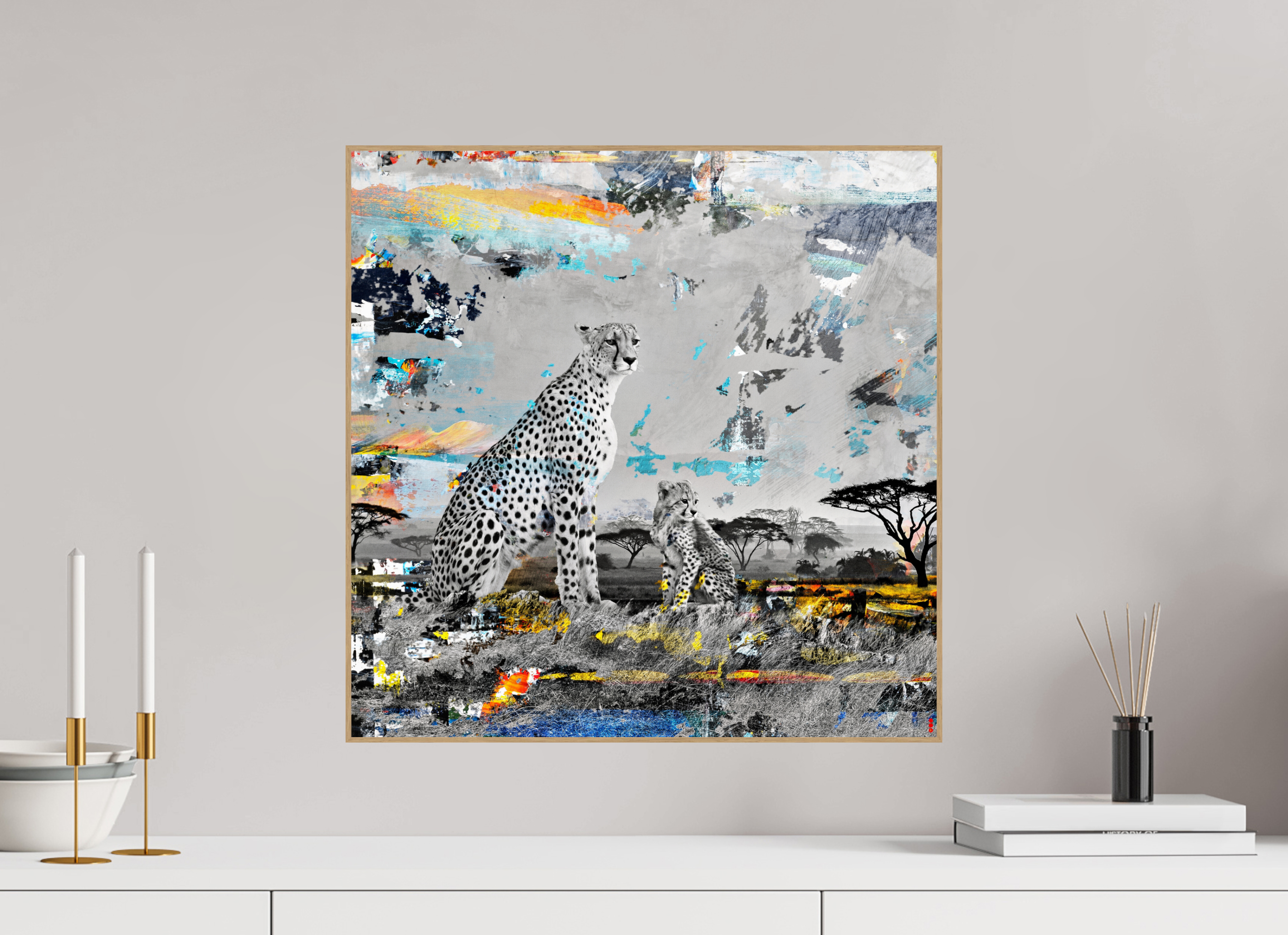 50 x 50 cm, Foto in ArtBox aus Massivholz Eiche natur RED³ WC Ladebayo II