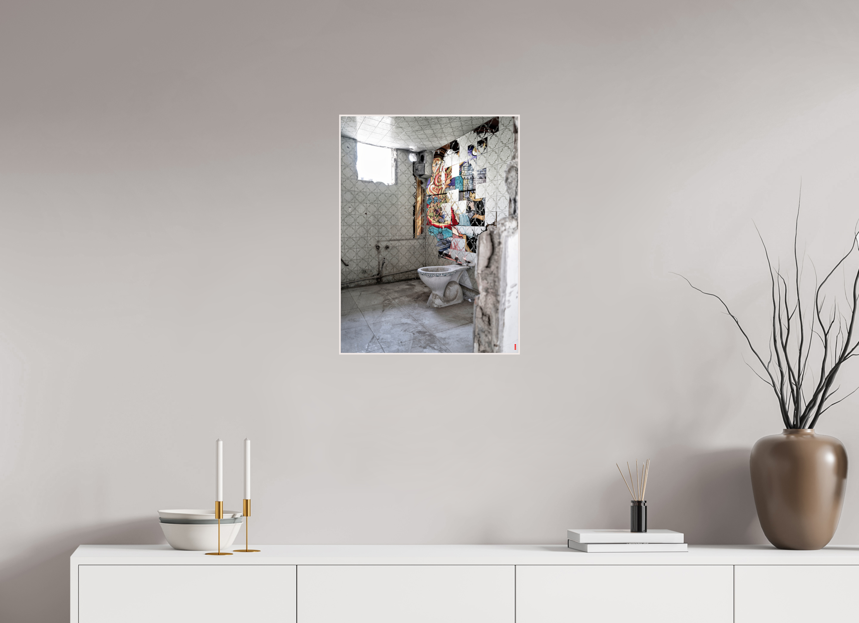 45 x 60 cm, Foto in ArtBox aus Massivholz Ahorn weiß RED³ SCSI Masirah III