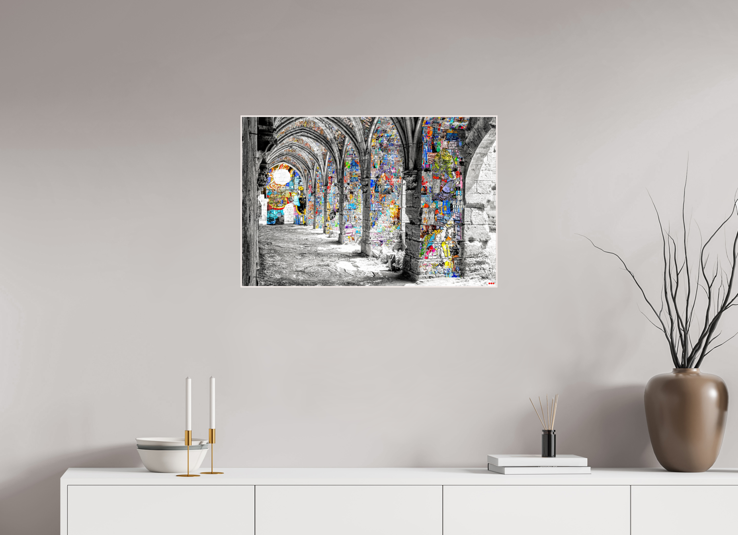 75 x 50 cm, Foto in ArtBox aus Massivholz Ahorn weiß RED³ SCSI Malik I