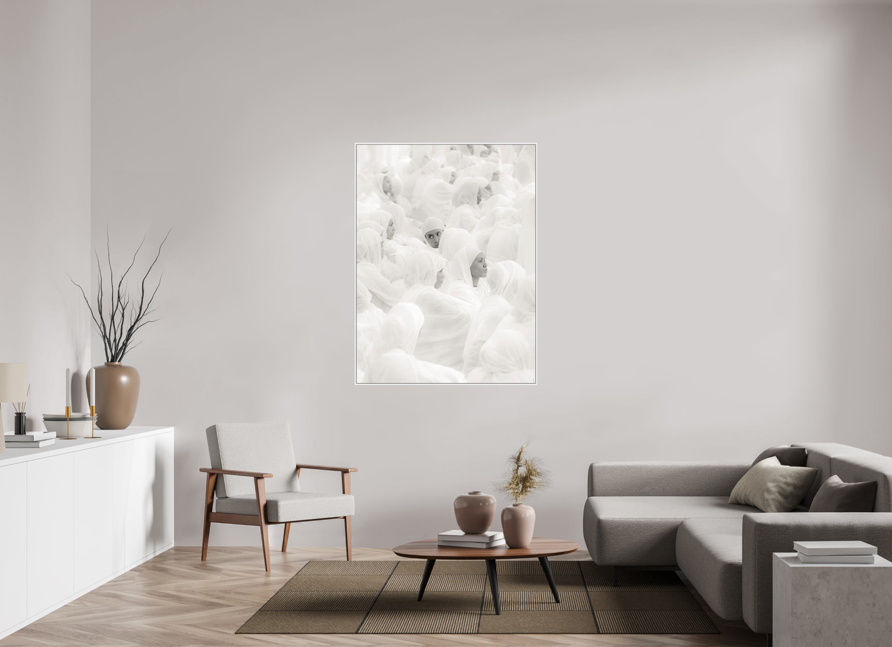 105 x 140 cm, Schattenfugen-Rahmen weiß & 2mm Acrylglas FA PH Malia III