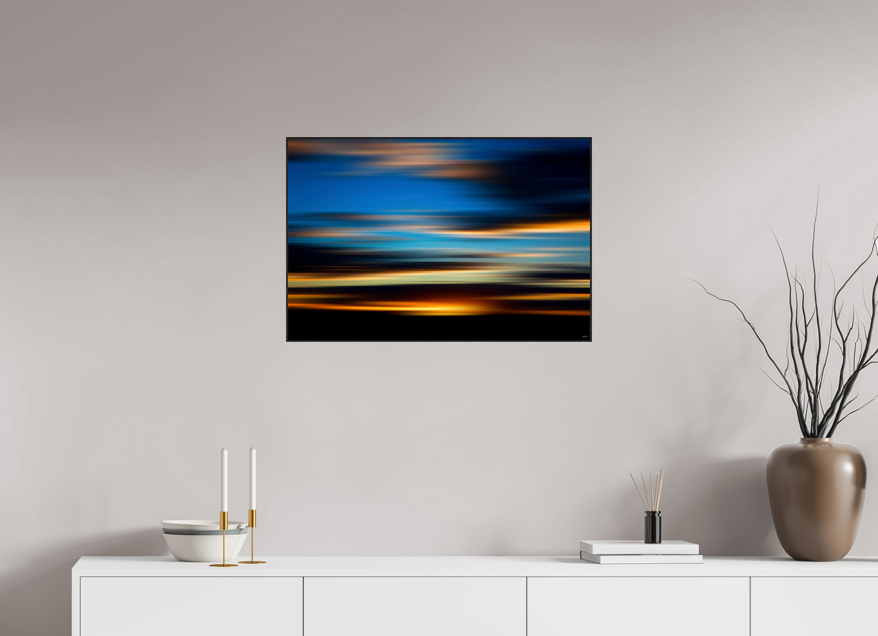 75 x 50 cm, Foto in ArtBox aus Massivholz Eiche schwarz RED³ PH Nahara I