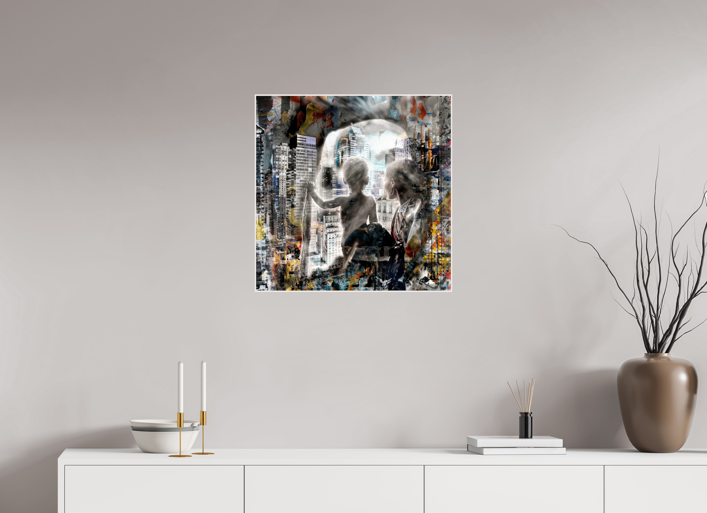 60 x 60 cm, Foto in ArtBox aus Massivholz Ahorn weiß RED³ HP Sukama II