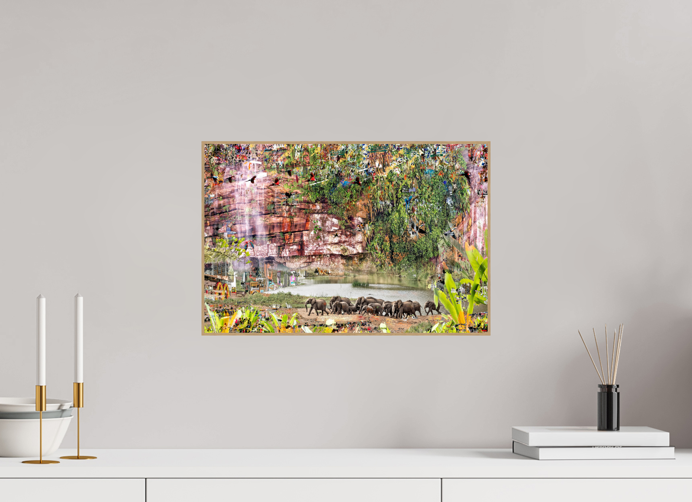 45 x 30 cm, Foto in ArtBox aus Massivholz Eiche natur RED³ WC Valdeci I