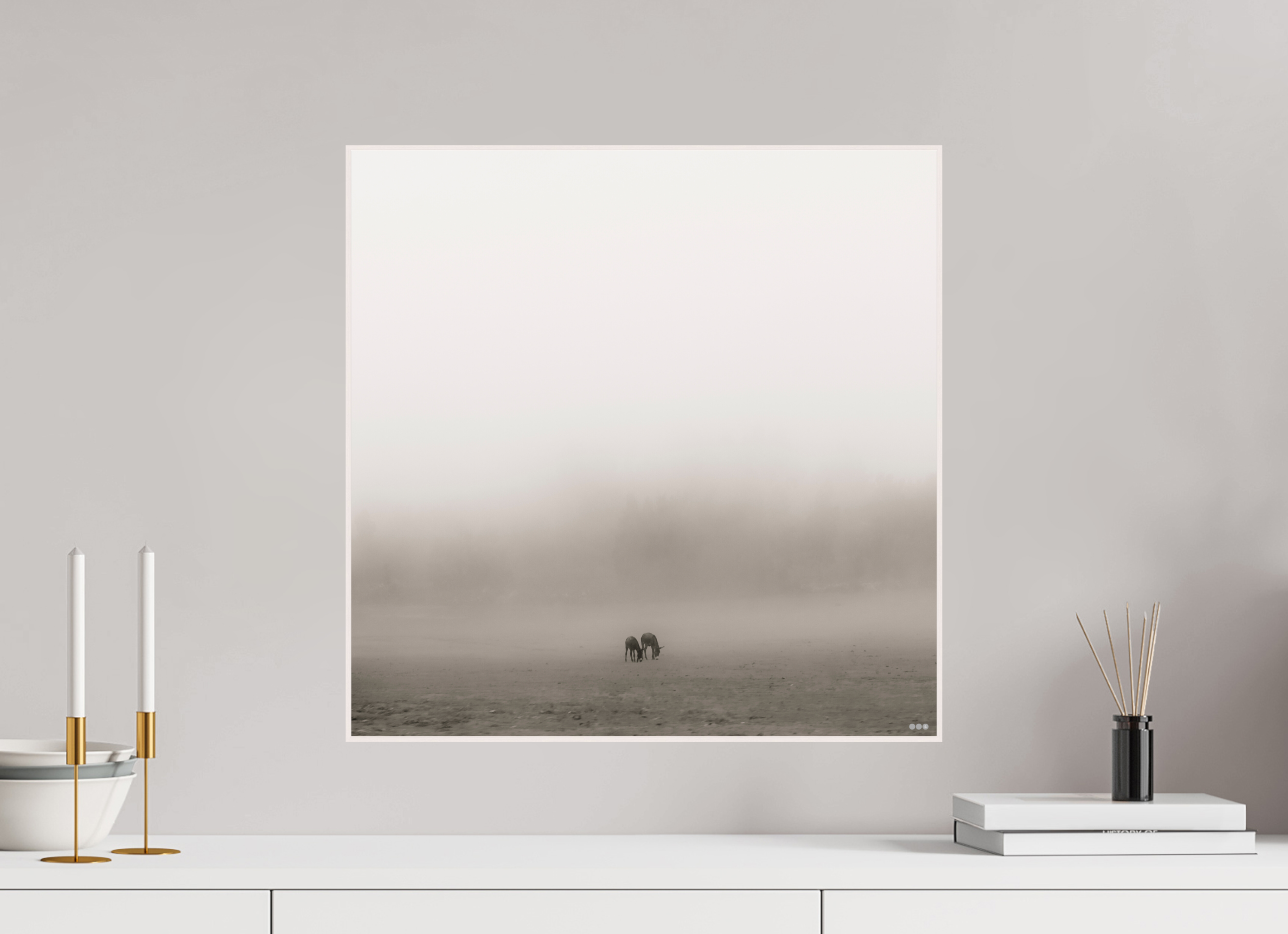 50 x 50 cm, Foto in ArtBox aus Massivholz Ahorn weiß RED³ PH Mamello II