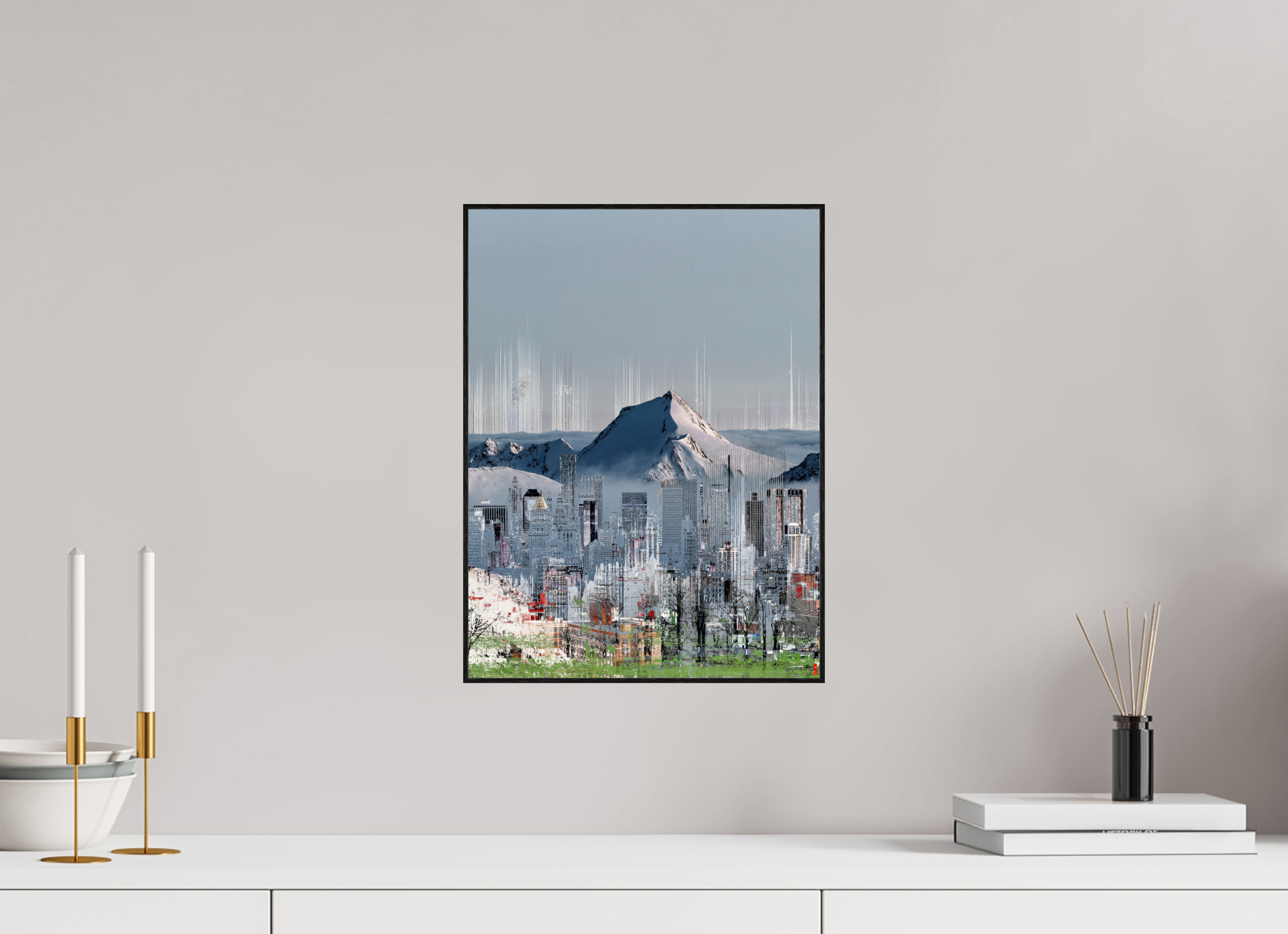 30 x 40 cm, Foto in ArtBox aus Massivholz Eiche schwarz RED³ HP Mafuane III