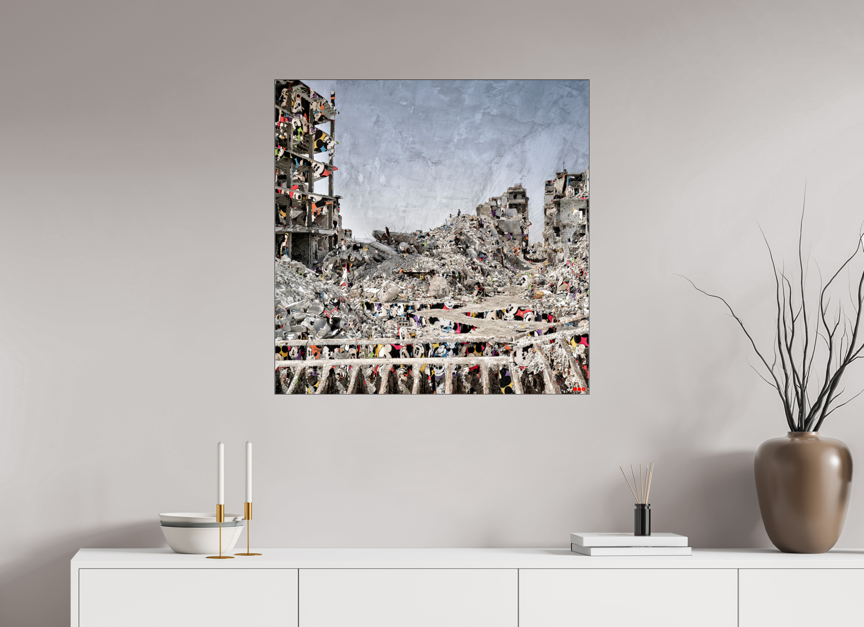 80 x 80 cm, Slimline Einfassung schwarz unter 2mm Acrylglas FA SCSI Majid II