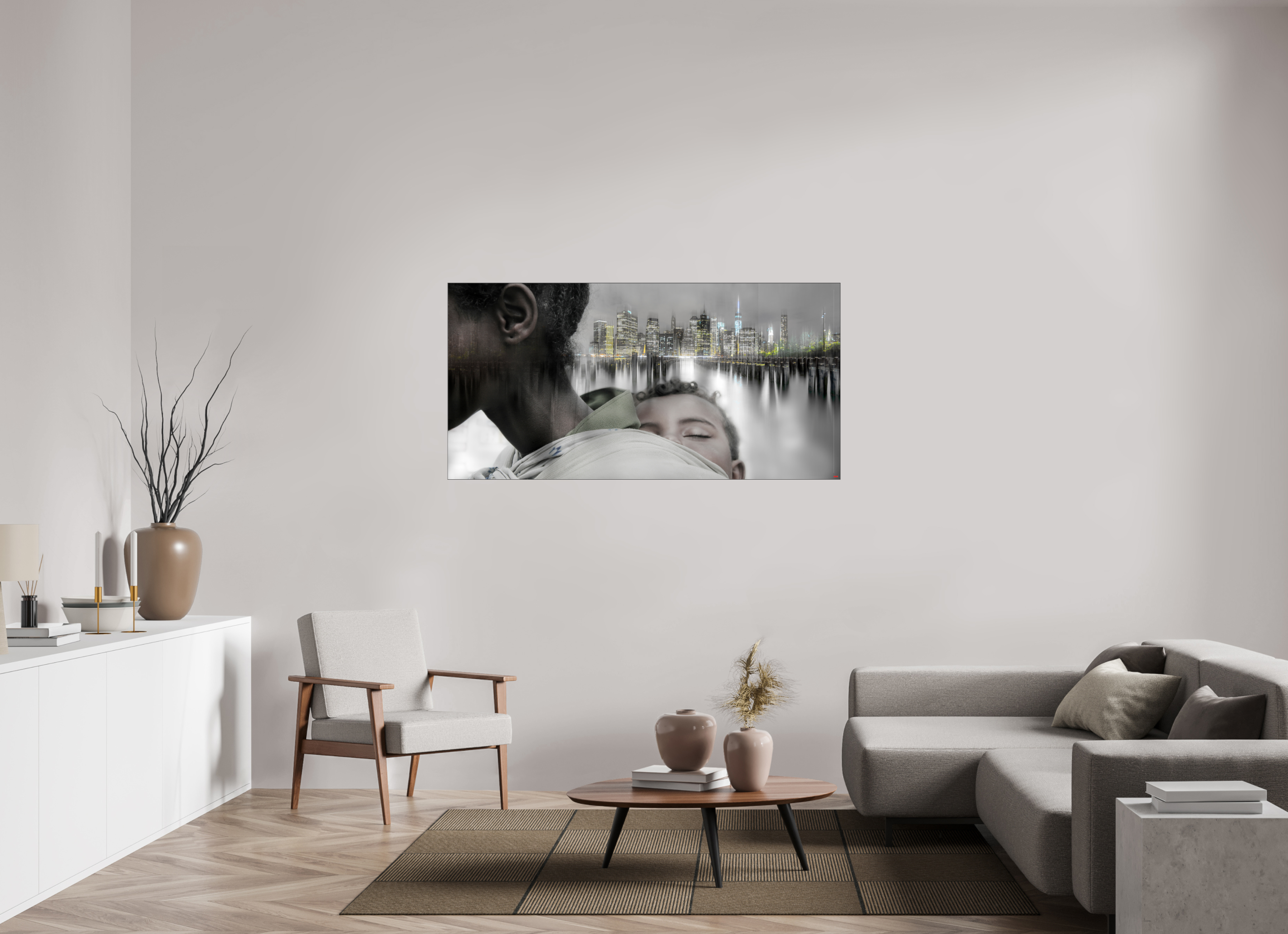 160 x 80 cm, Slimline Einfassung schwarz unter 2mm Acrylglas FA HP Aisha V