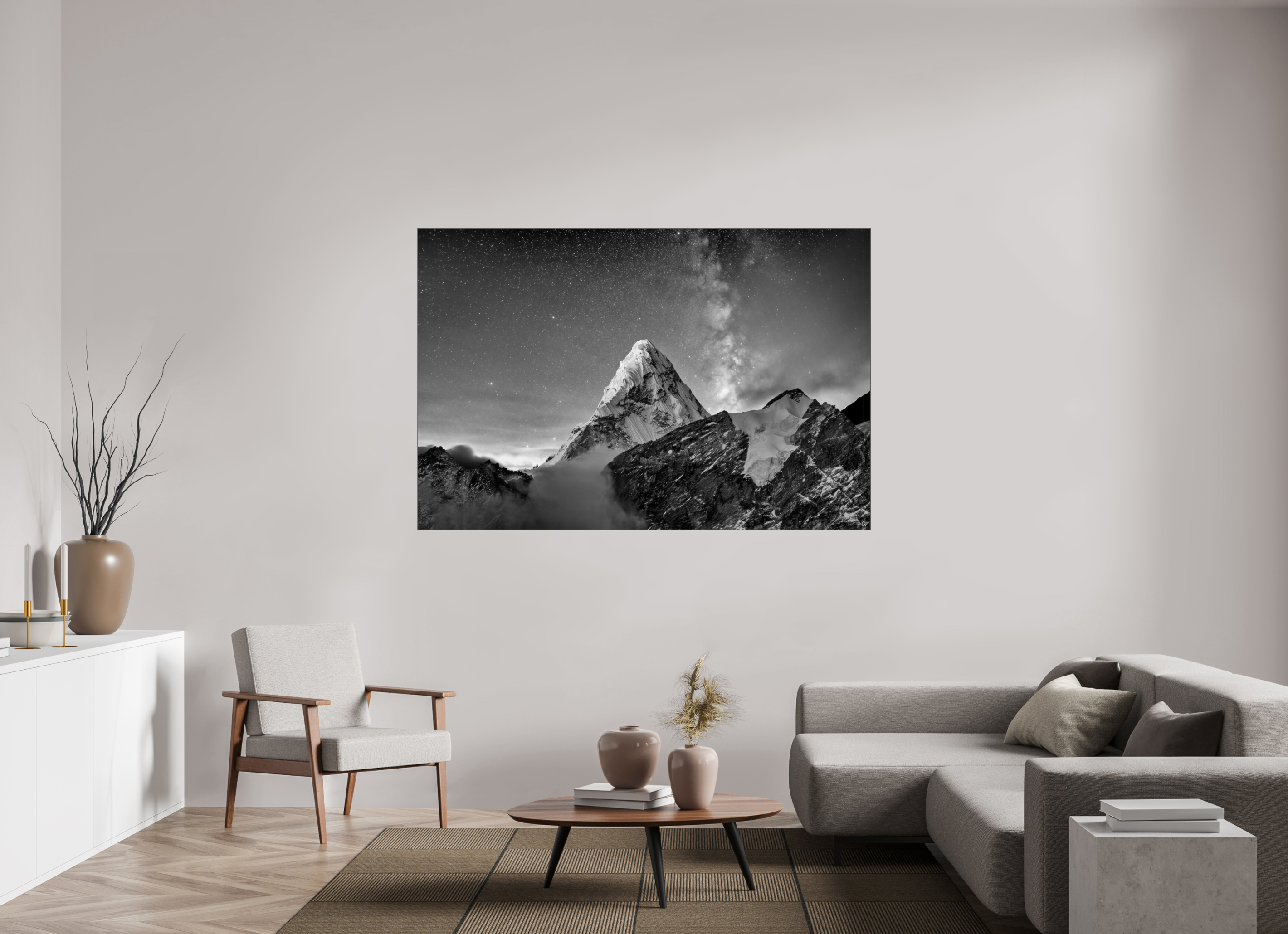 180 x 120 cm, Slimline Einfassung schwarz unter 2mm Acrylglas FA PH Sujata I