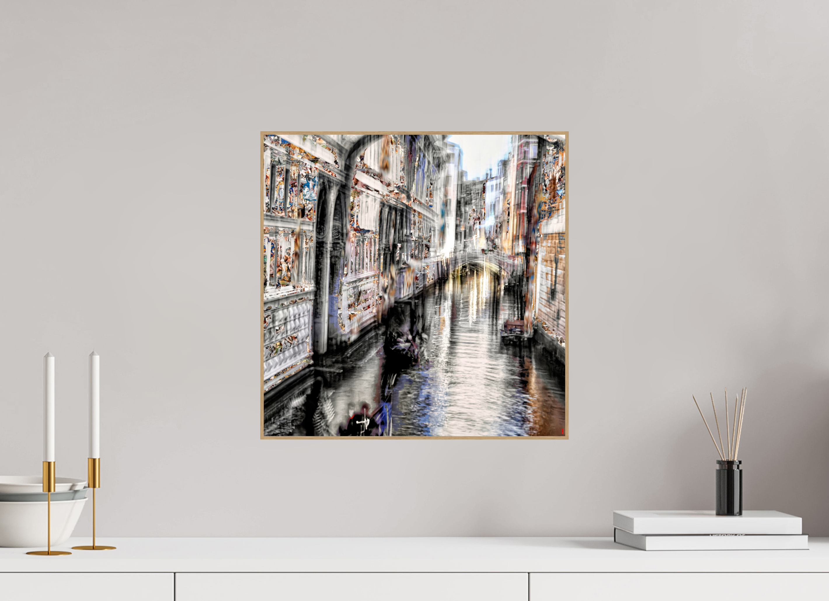 40 x 40 cm, Foto in ArtBox aus Massivholz Eiche natur RED³ HP Amari II