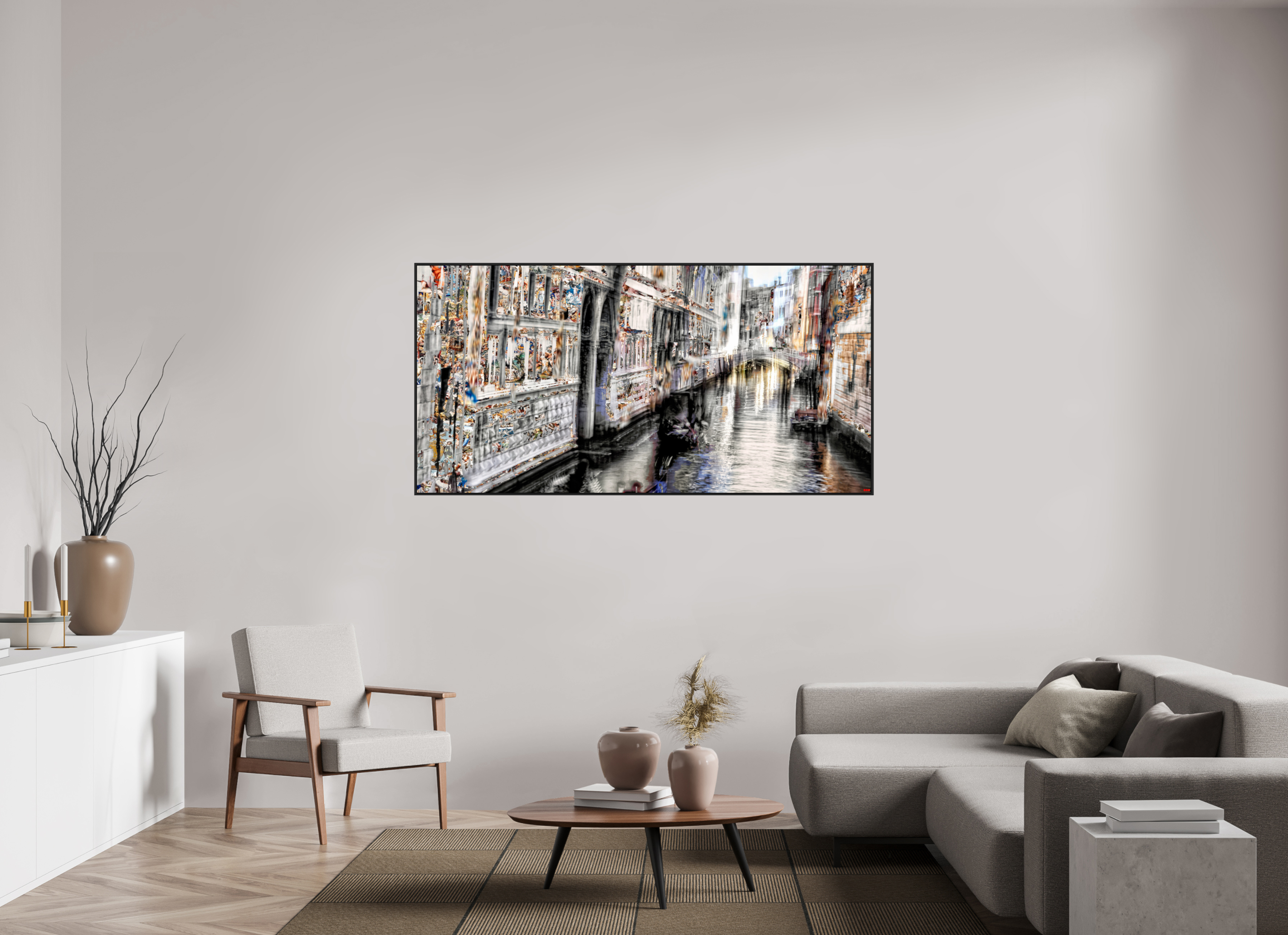 180 x 90 cm, Schattenfugen-Rahmen schwarz & 2mm Acrylglas FA HP Amari V