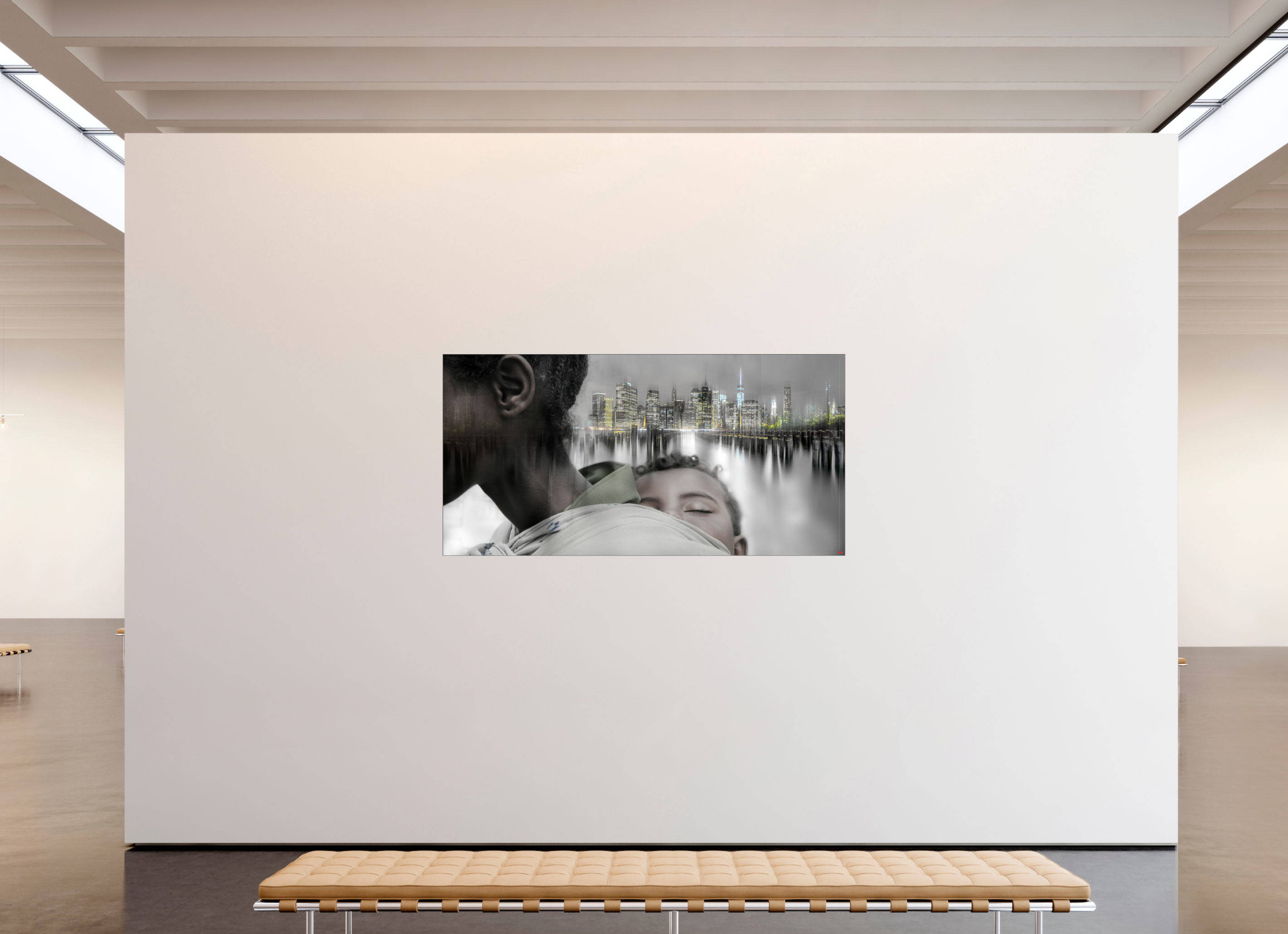 200 x 100 cm, Slimline Einfassung schwarz unter 2mm Acrylglas FA HP Aisha V