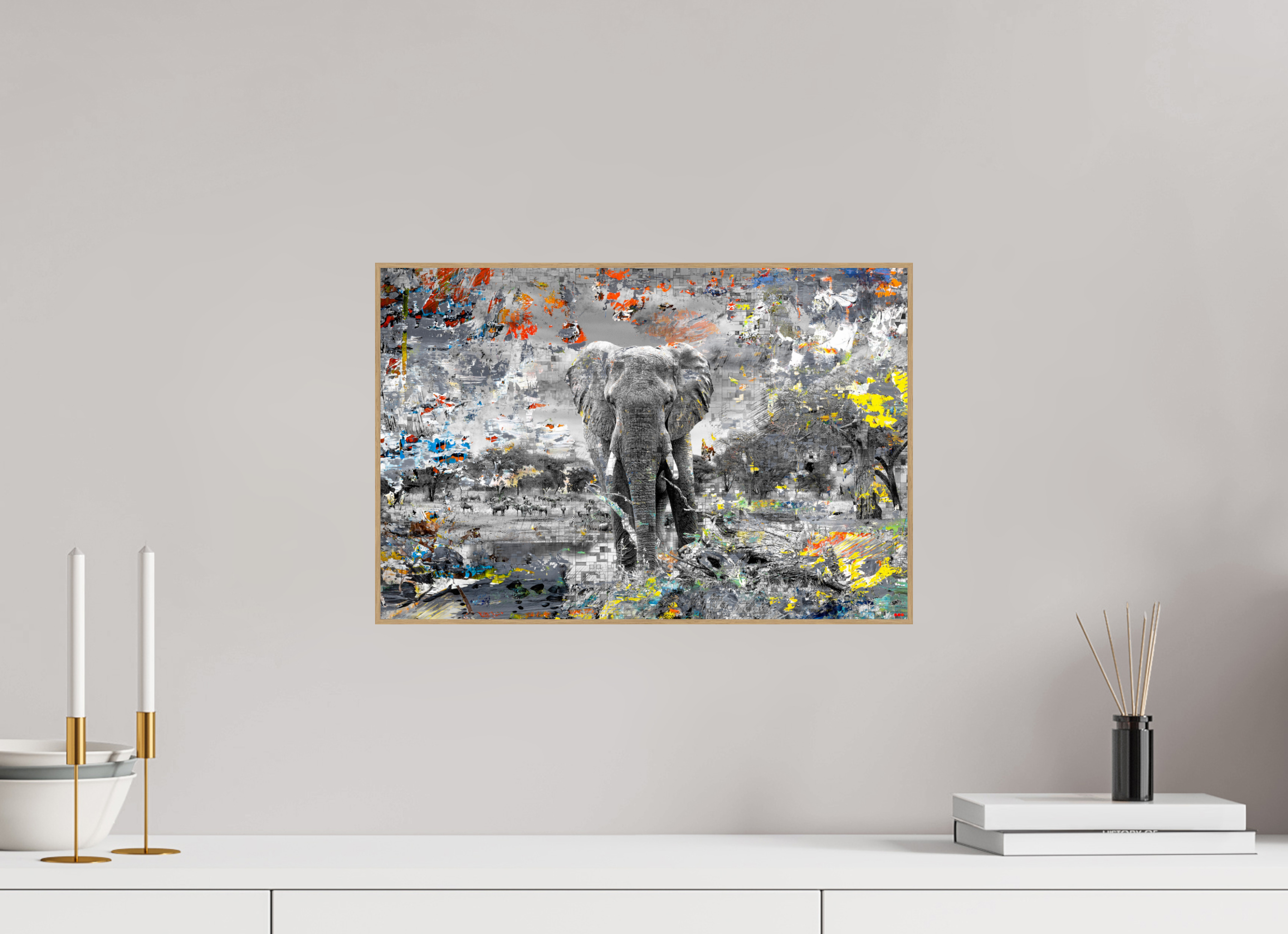 45 x 30 cm, Foto in ArtBox aus Massivholz Eiche natur RED³ WC Kajika I