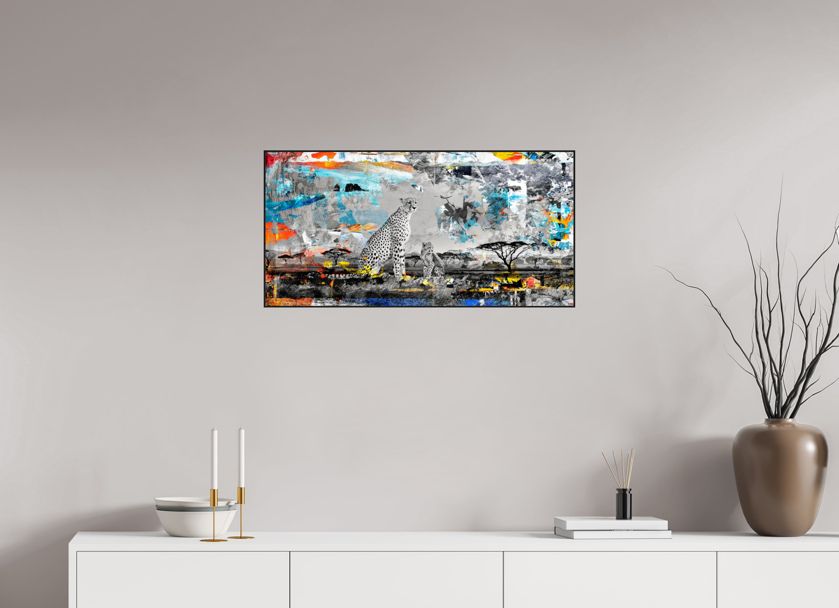 80 x 40 cm, Foto in ArtBox aus Massivholz Eiche schwarz RED³ WC Ladebayo V